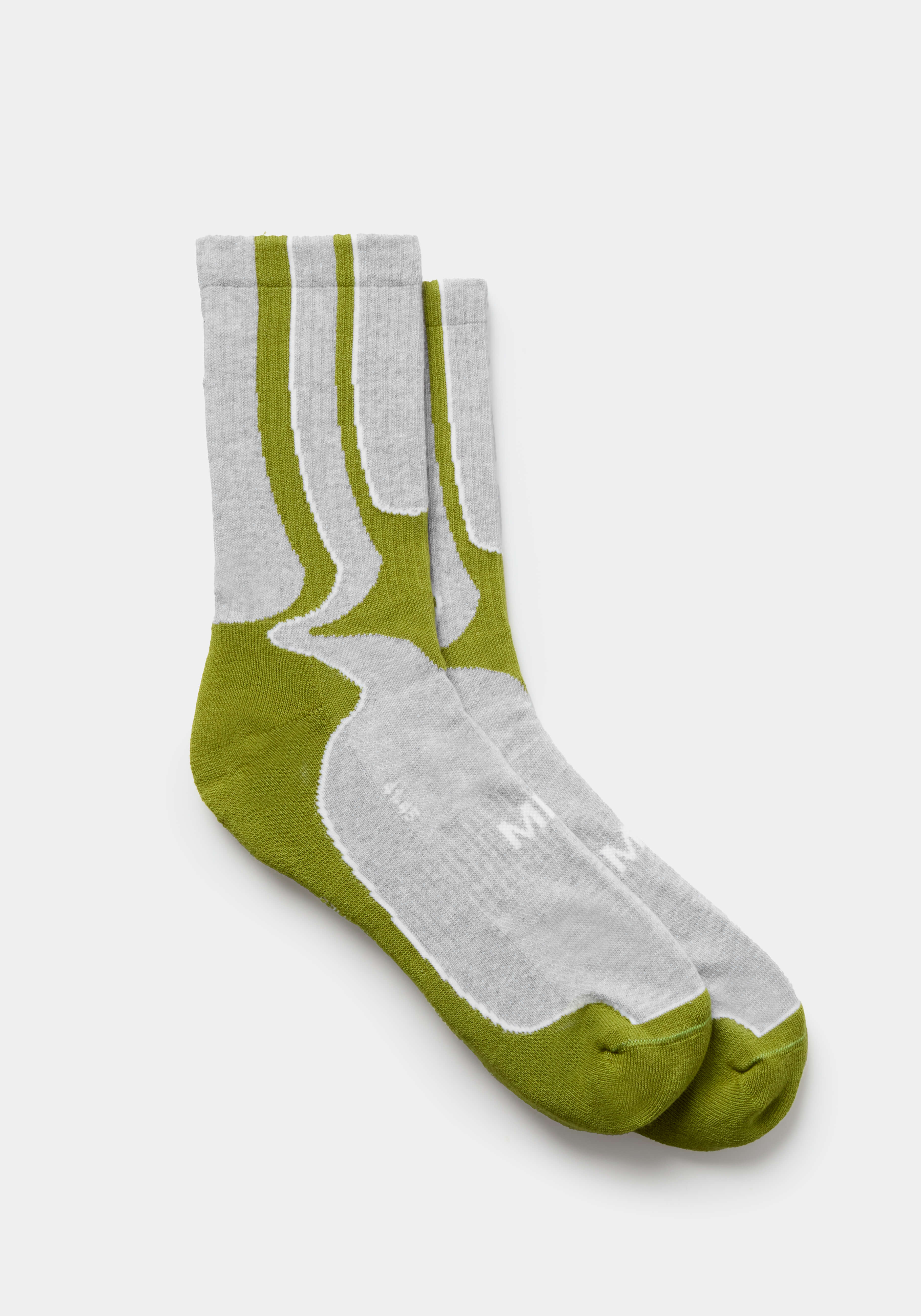 MKI LIGHT GREY AND CHARTREUSE COLOUR BLOCK SOCKS – MKI MIYUKI ZOKU®