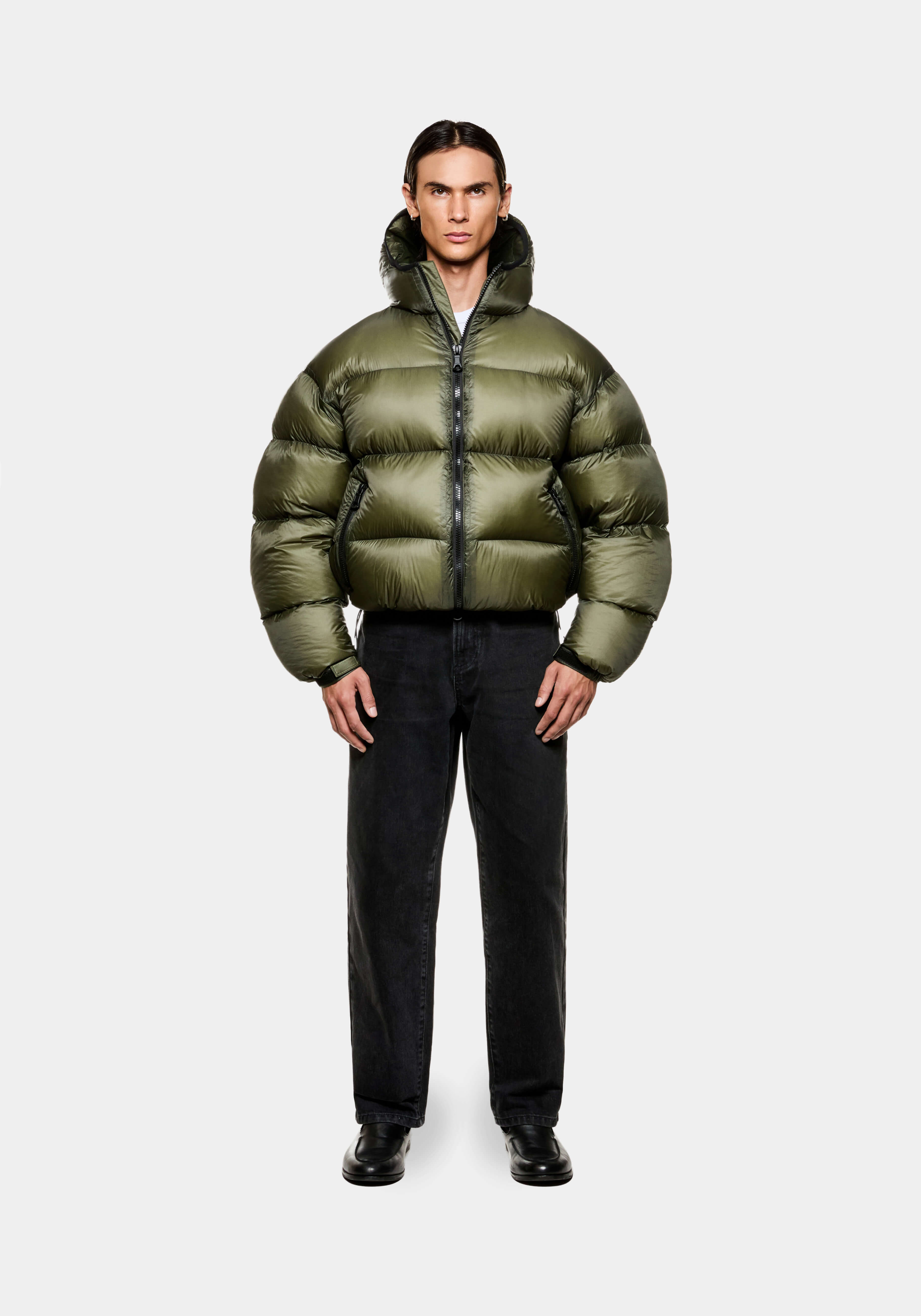 MKI OLIVE TRANSLUCENT HOODED BUBBLE JACKET – MKI MIYUKI ZOKU®