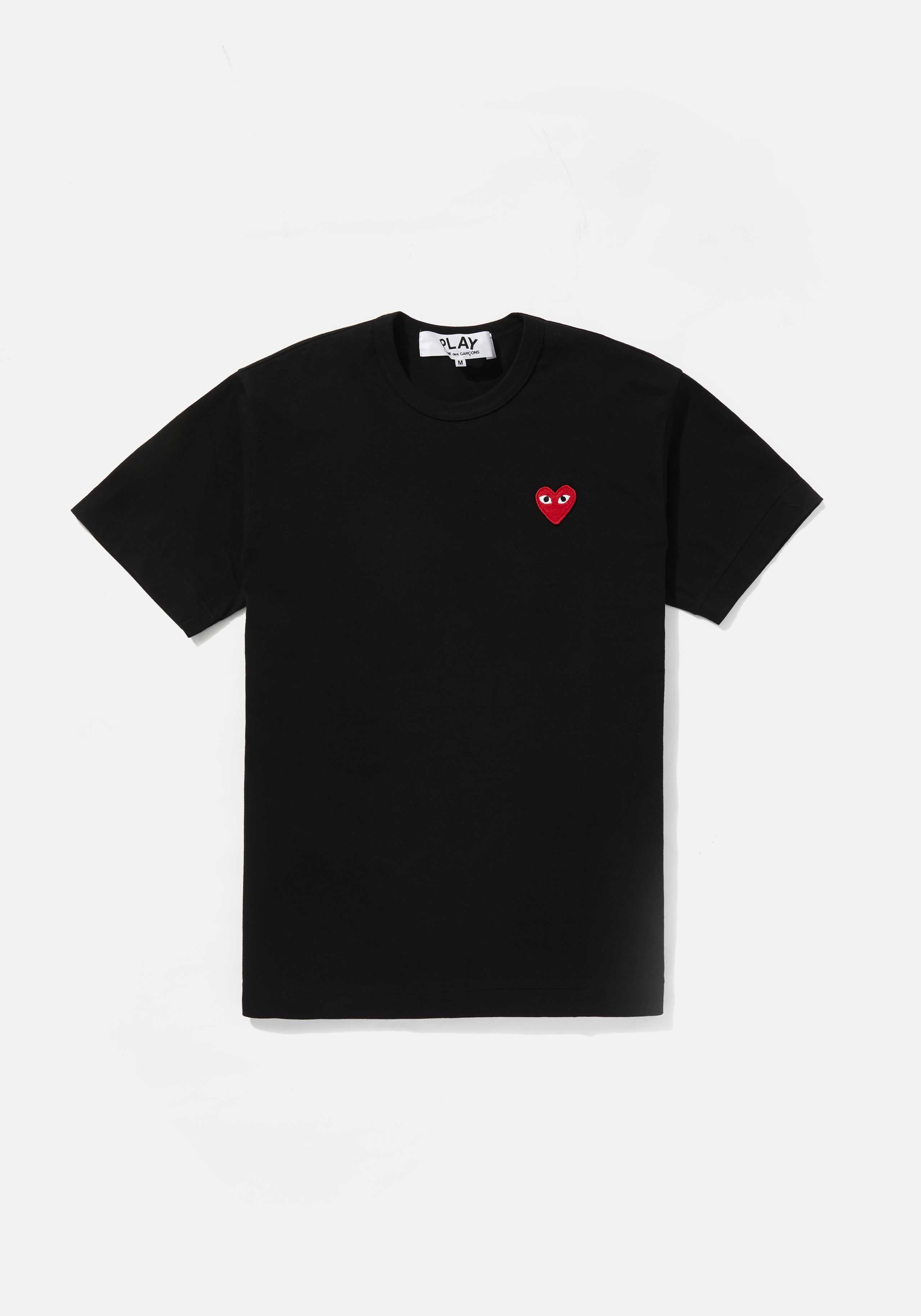 COMME DES GARCONS CDG PLAY black tee with red heart logo