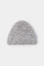 Reverse view of the Light Grey alpaca beanie showing the soft, hairy texture and turn-up