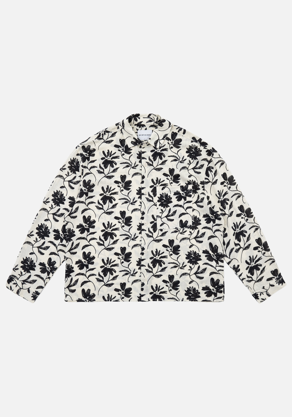 MKI FLORAL LINEN BOX DRESS SHIRT