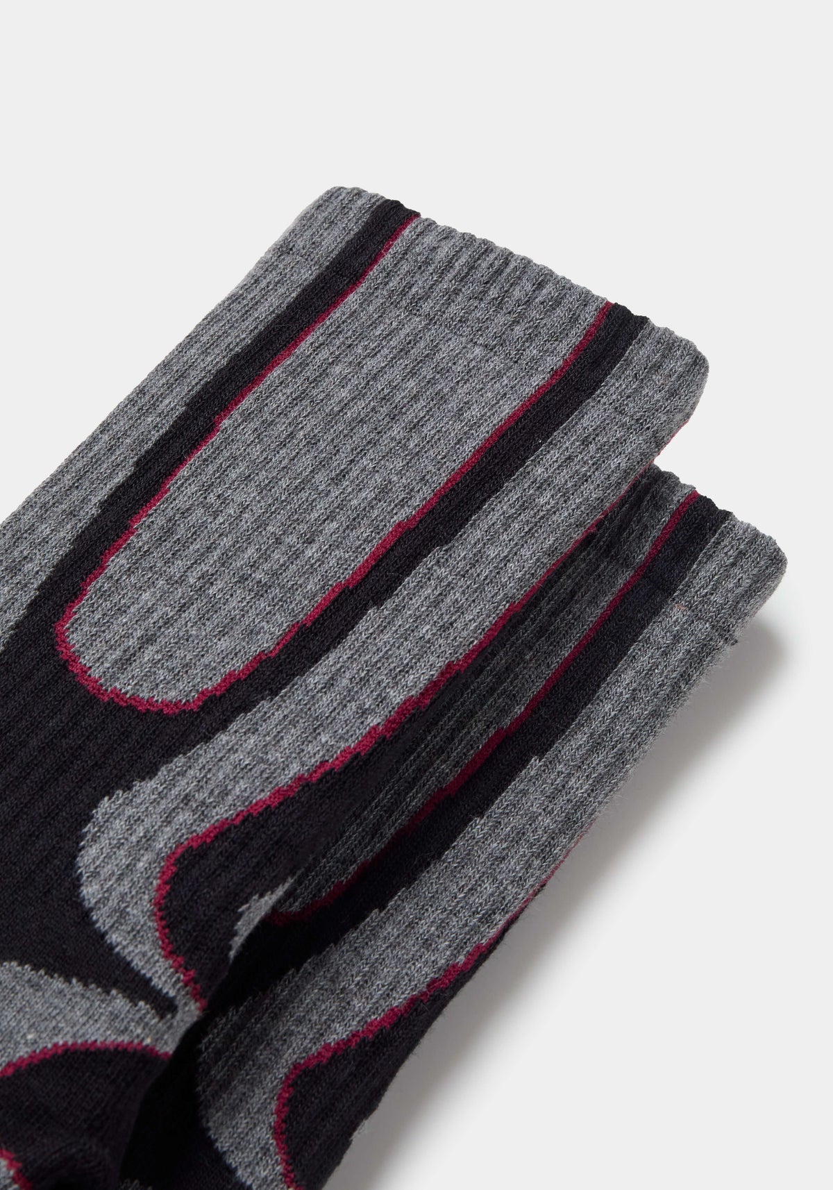 Colour Block Socks in Charcoal Marl and Black – image 2 of 5