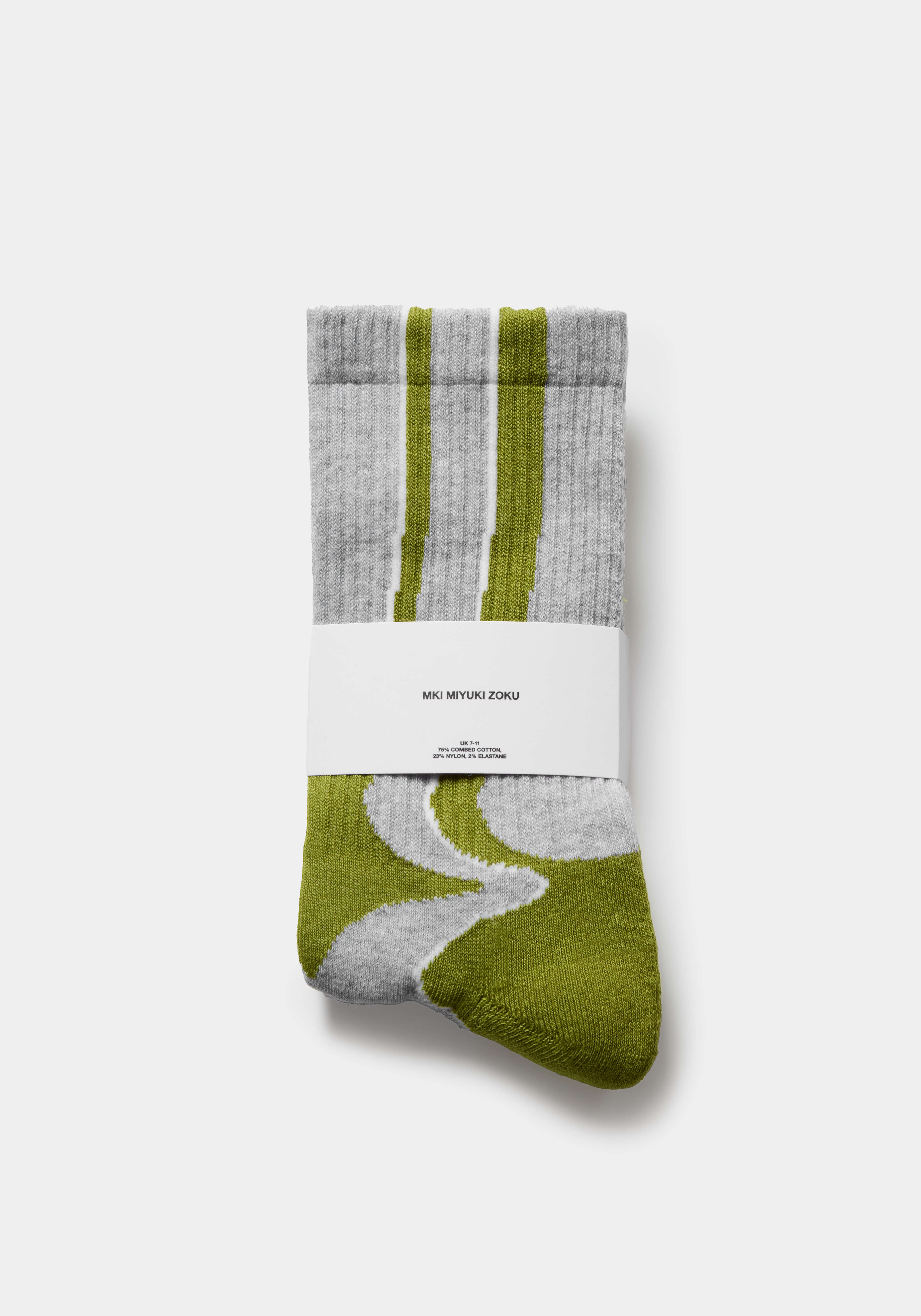 MKI LIGHT GREY AND CHARTREUSE COLOUR BLOCK SOCKS – MKI MIYUKI ZOKU®