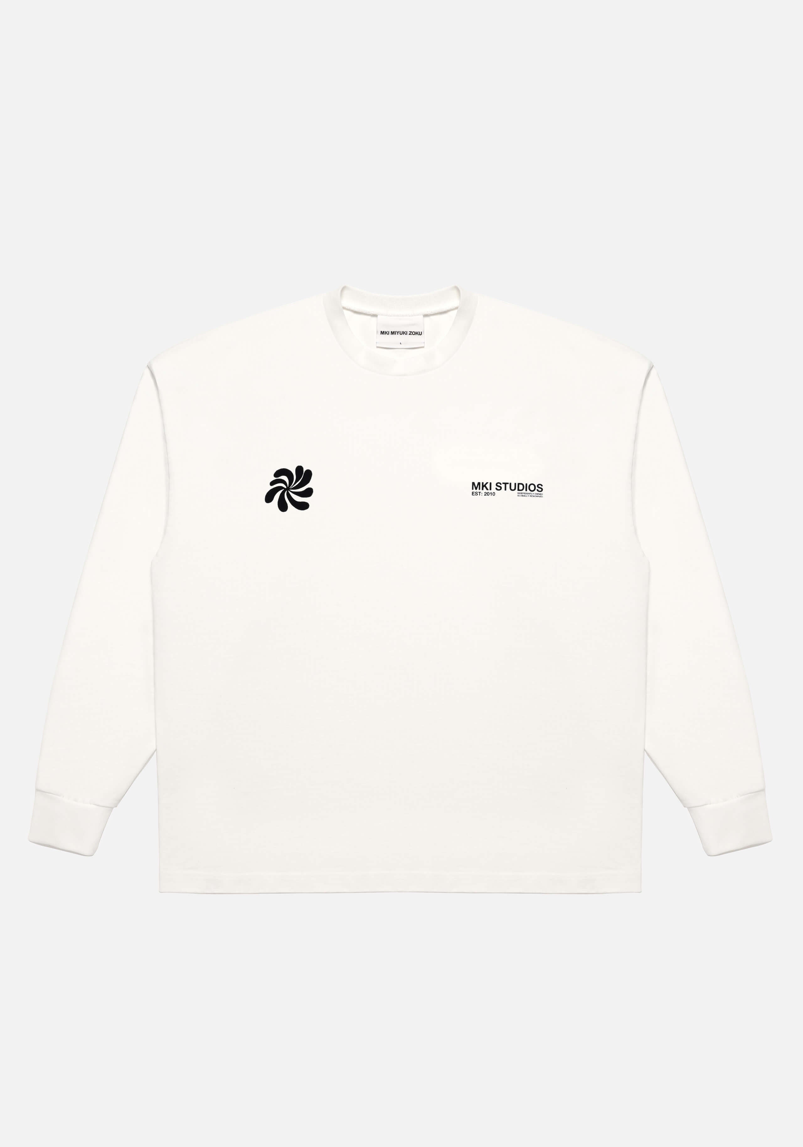 MKI WHITE ABSTRACT LONGSLEEVE T-SHIRT – MKI MIYUKI ZOKU®