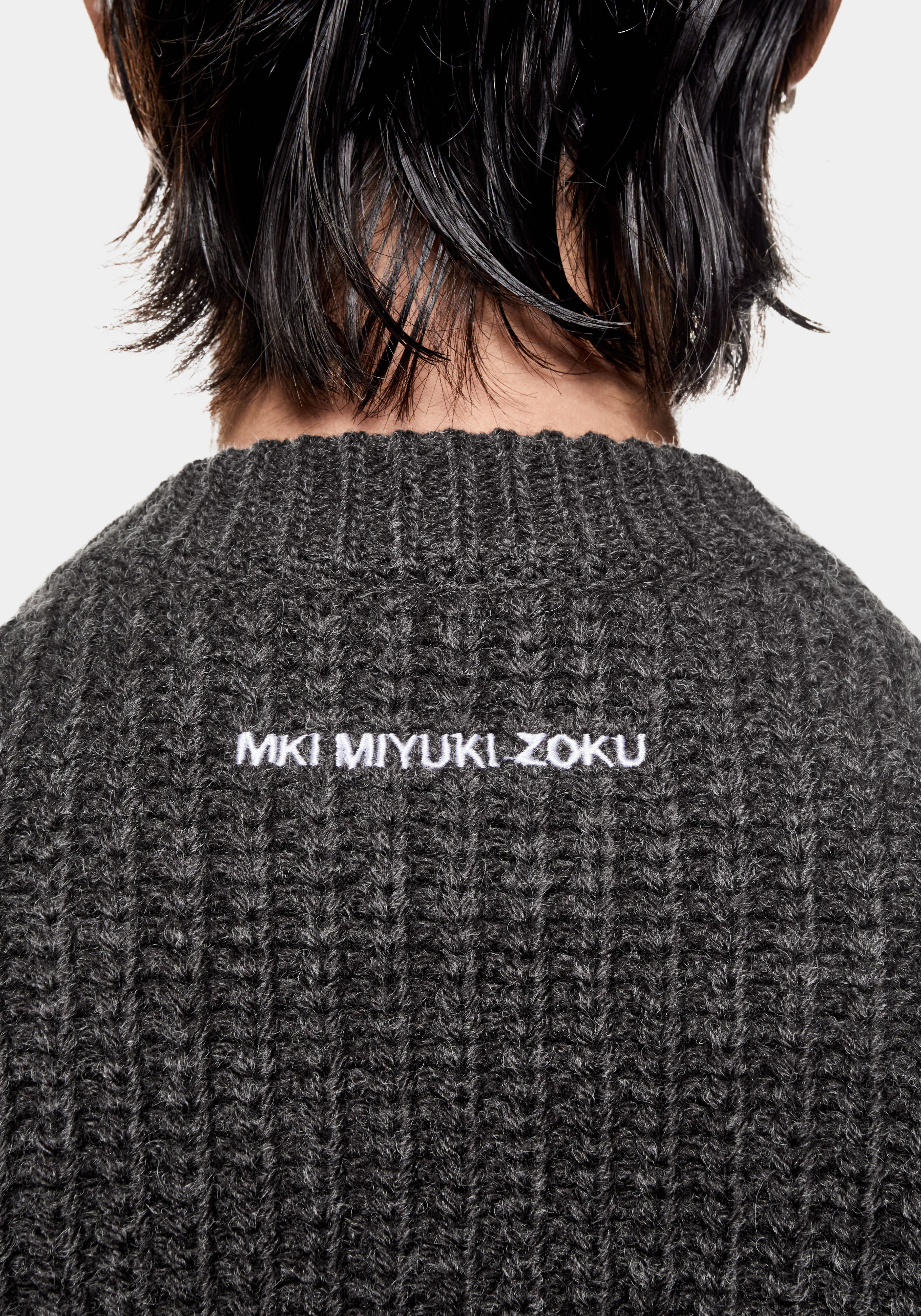 MKI CHARCOAL MELANGE CHUNKY RIB KNIT CREWNECK – MKI MIYUKI ZOKU®