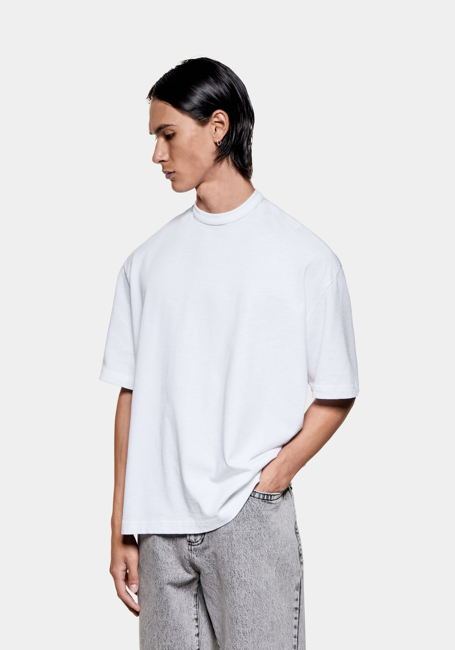 MKI WHITE 220GSM SLUB T-SHIRT