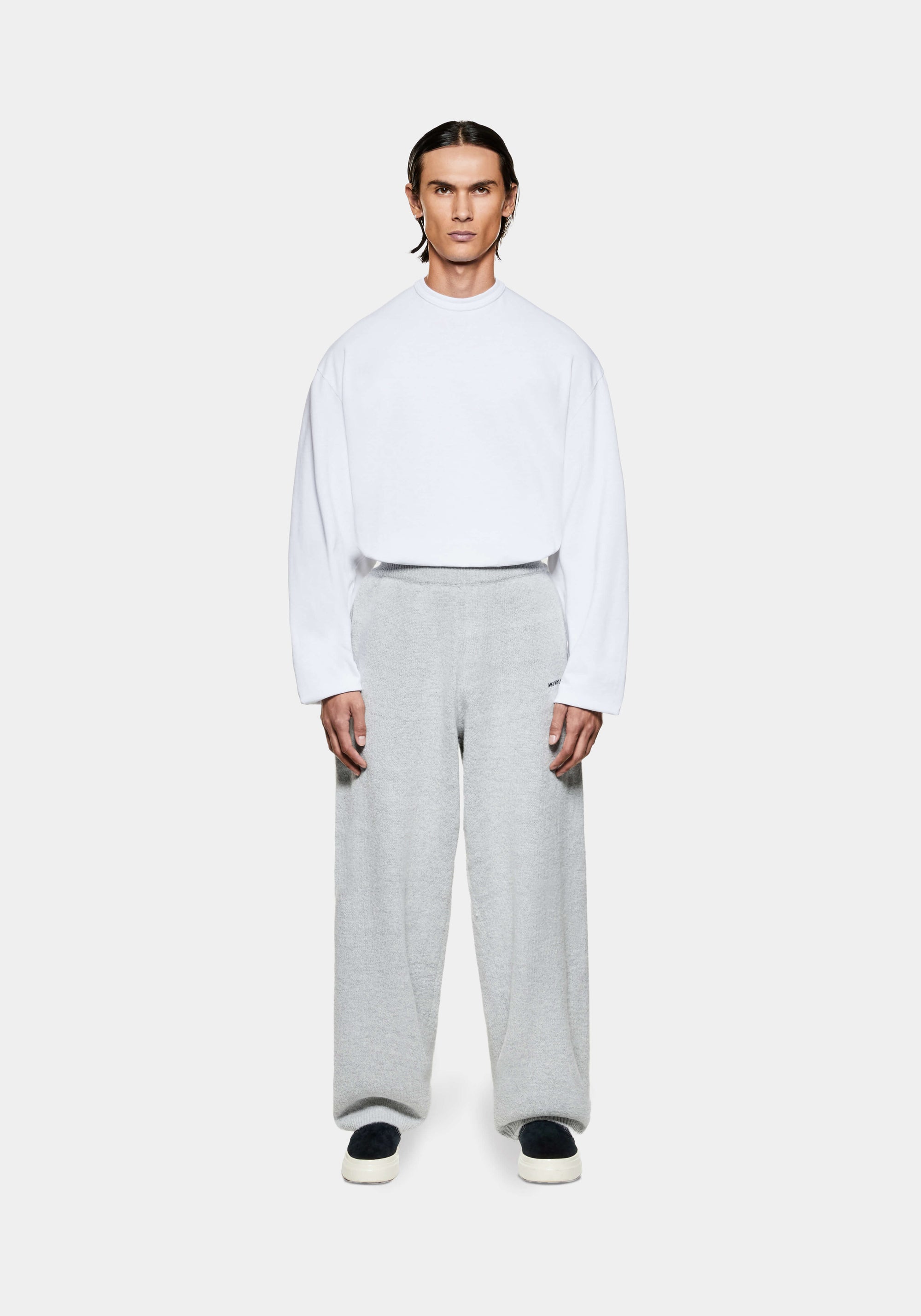 MKI MOHAIR BLEND KNIT WIDE LEG JOGGERS