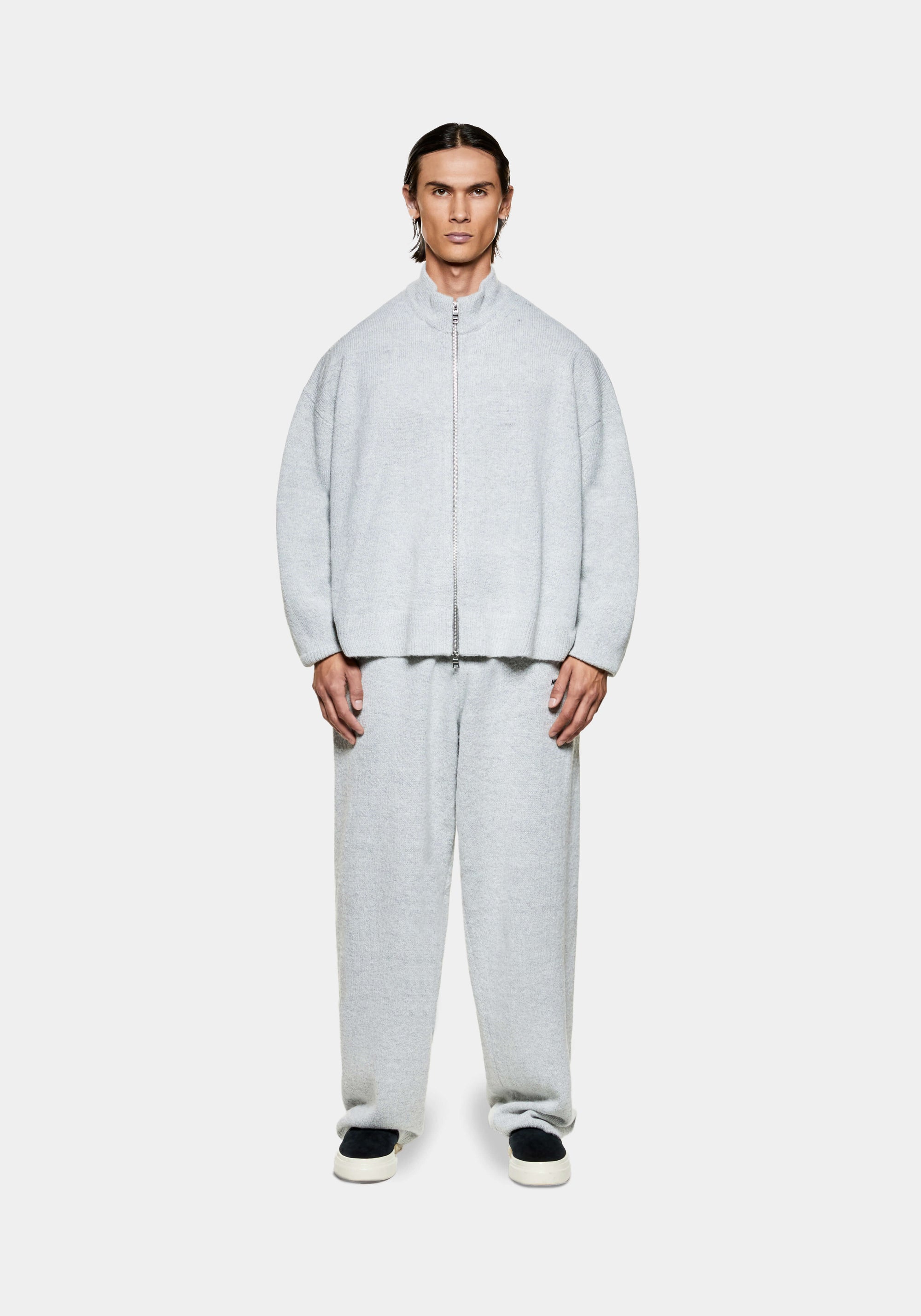 MKI MOHAIR BLEND KNIT TRACK JACKET