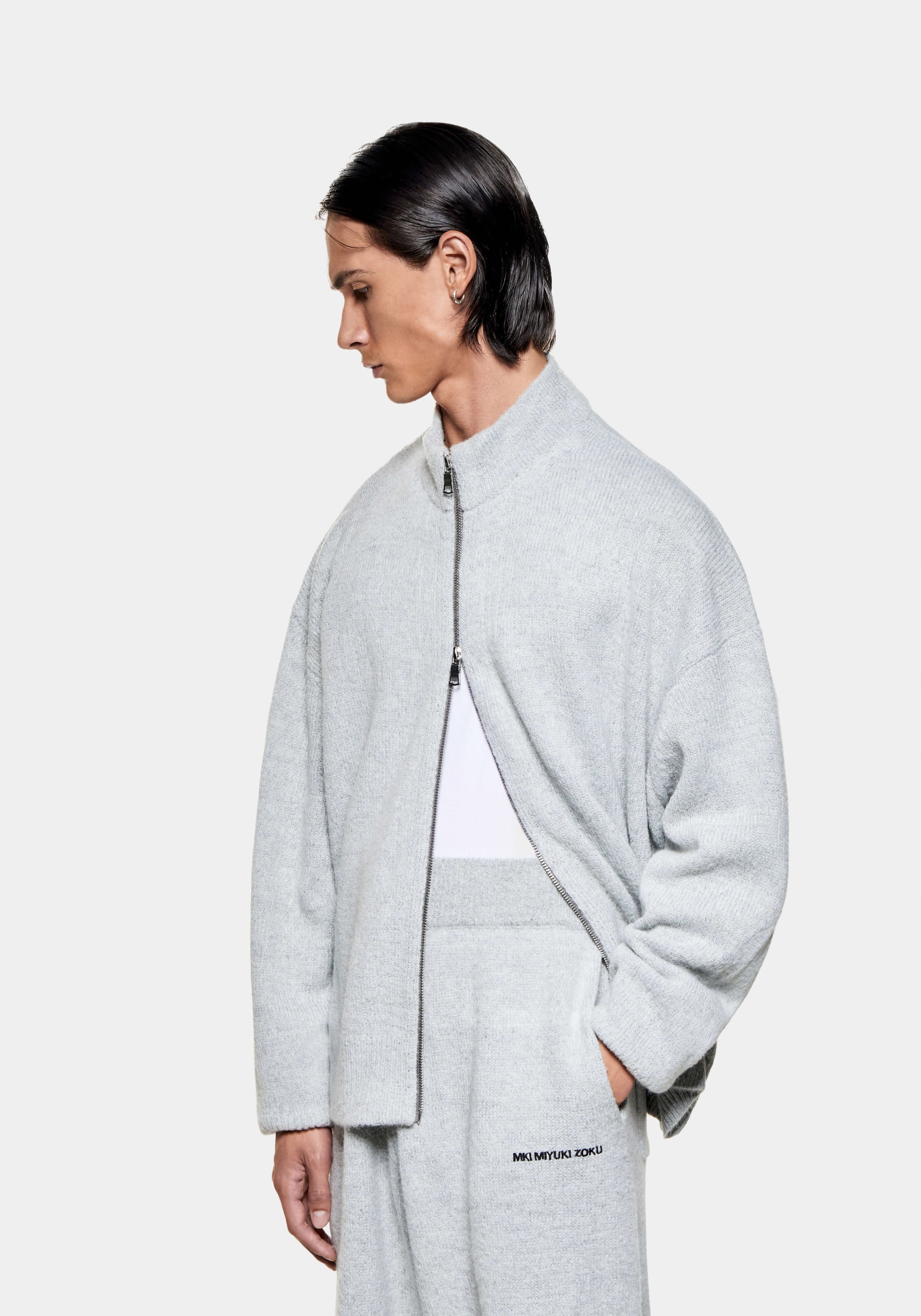 MKI MOHAIR BLEND KNIT TRACK JACKET