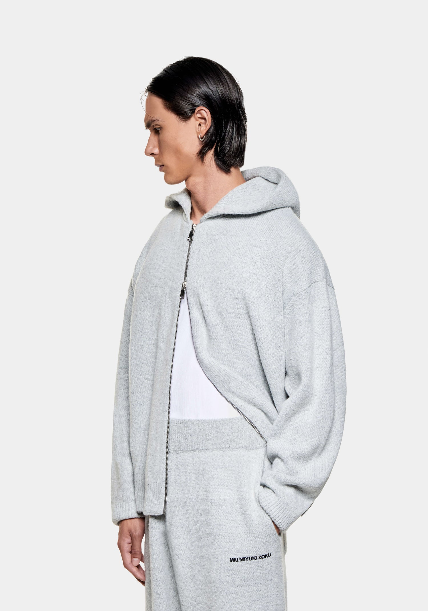 MKI MOHAIR BLEND KNIT ZIP HOODY