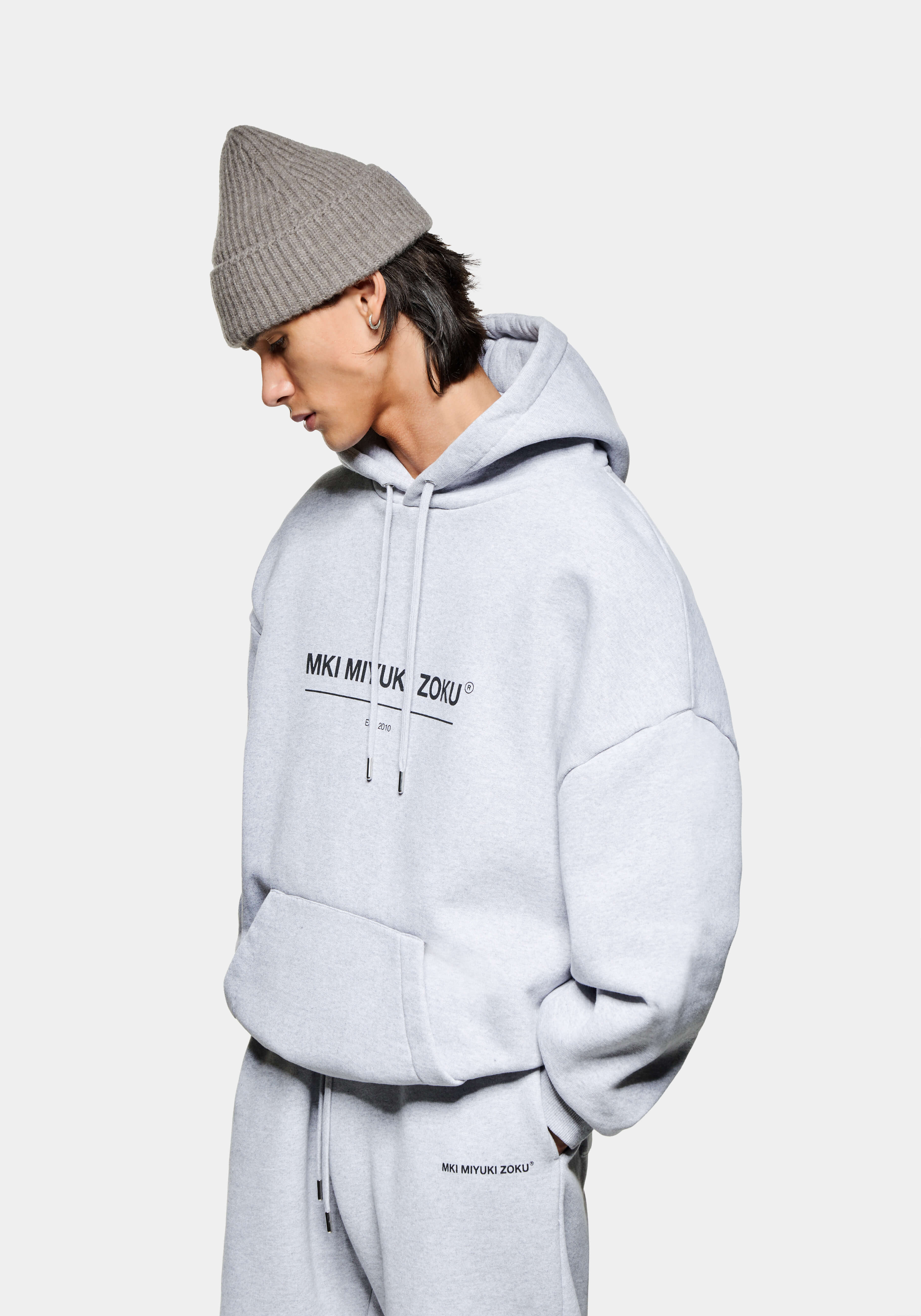 MKI GREY LINEAR HOODY – MKI MIYUKI ZOKU®