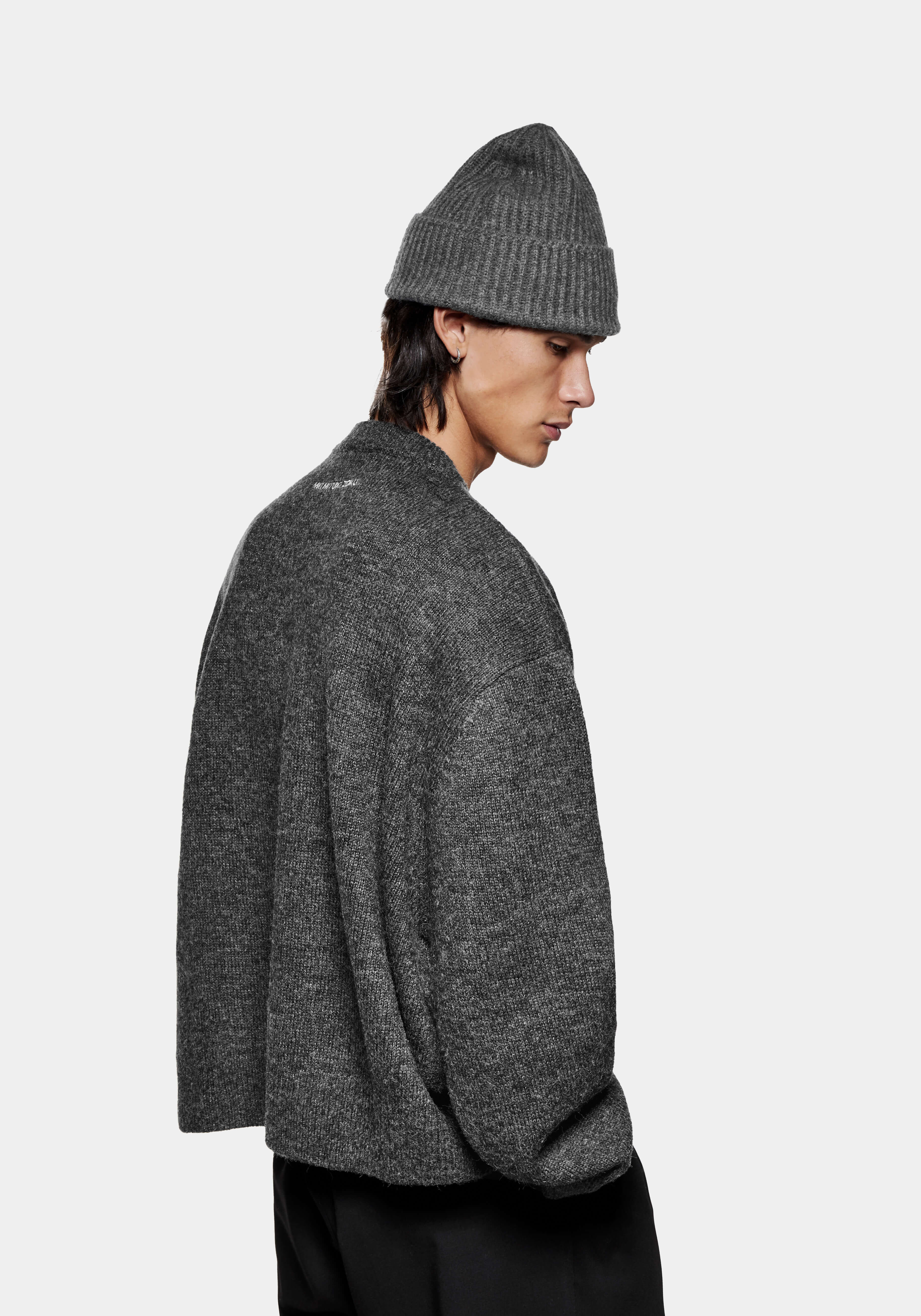 MKI CHARCOAL MOHAIR BLEND KNIT CREWNECK – MKI MIYUKI ZOKU® MKI CHARCOAL MOHAIR BLEND KNIT CREWNECK – MKI MIYUKI ZOKU®