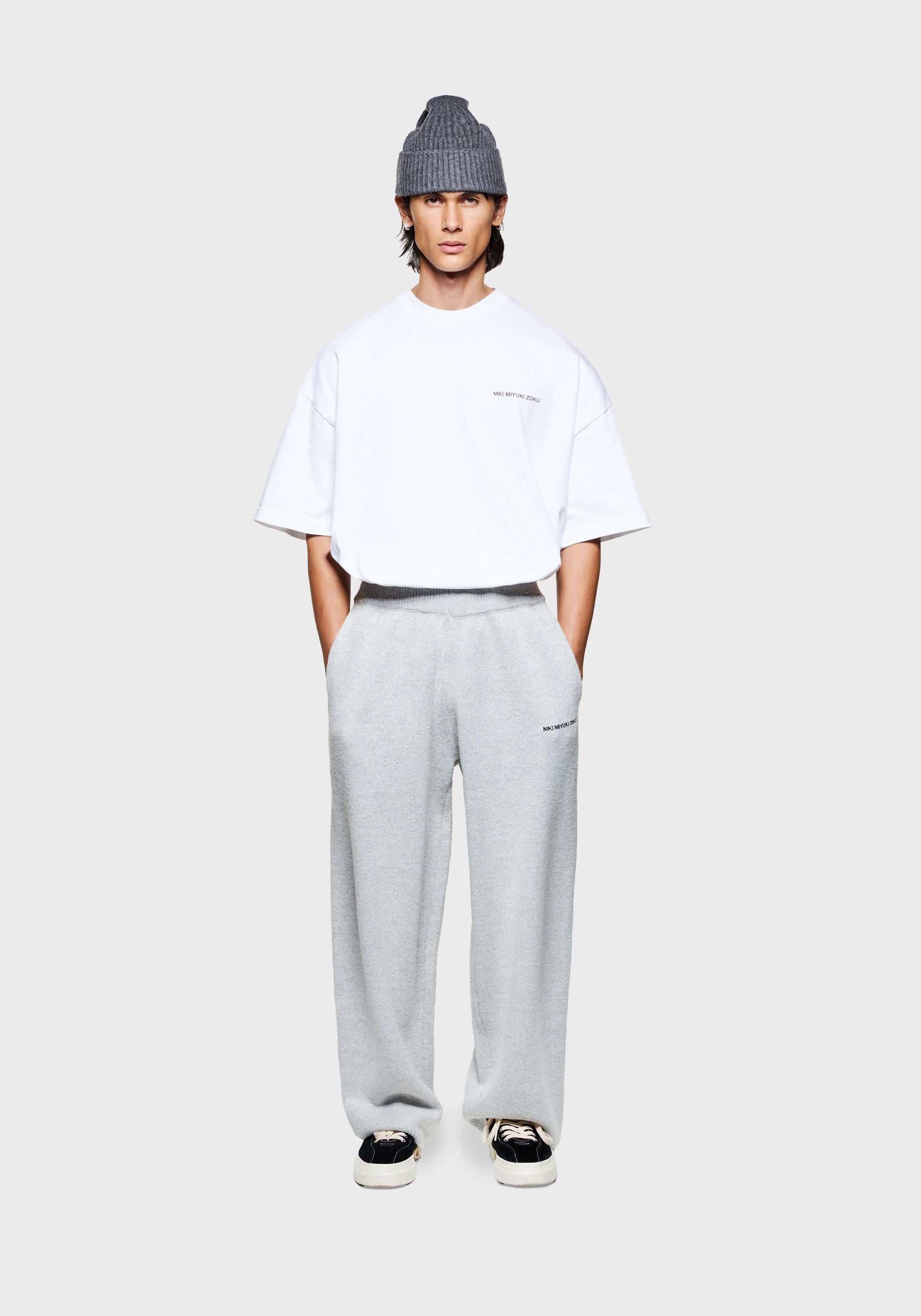 MKI MOHAIR BLEND KNIT WIDE LEG JOGGERS