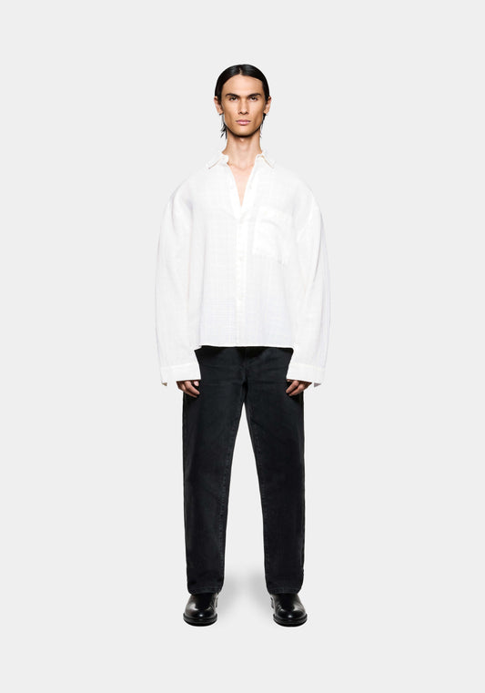MKI LOOSE WEAVE CHECK BOX DRESS SHIRT
