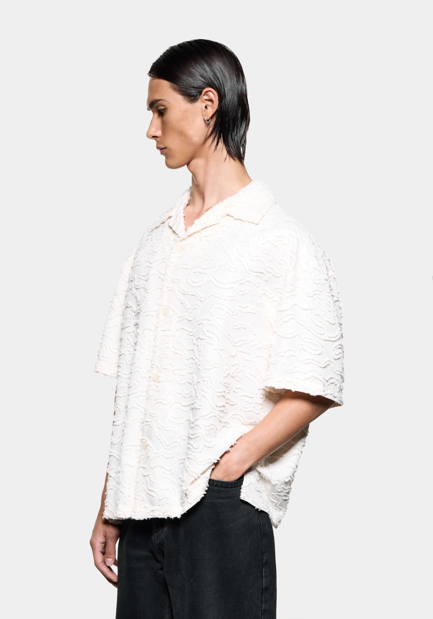 MKI JACQUARD FRINGE VACATION SHIRT