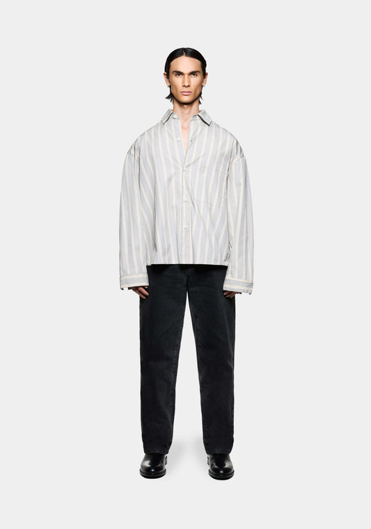 MKI POPLIN STRIPE BOX DRESS SHIRT