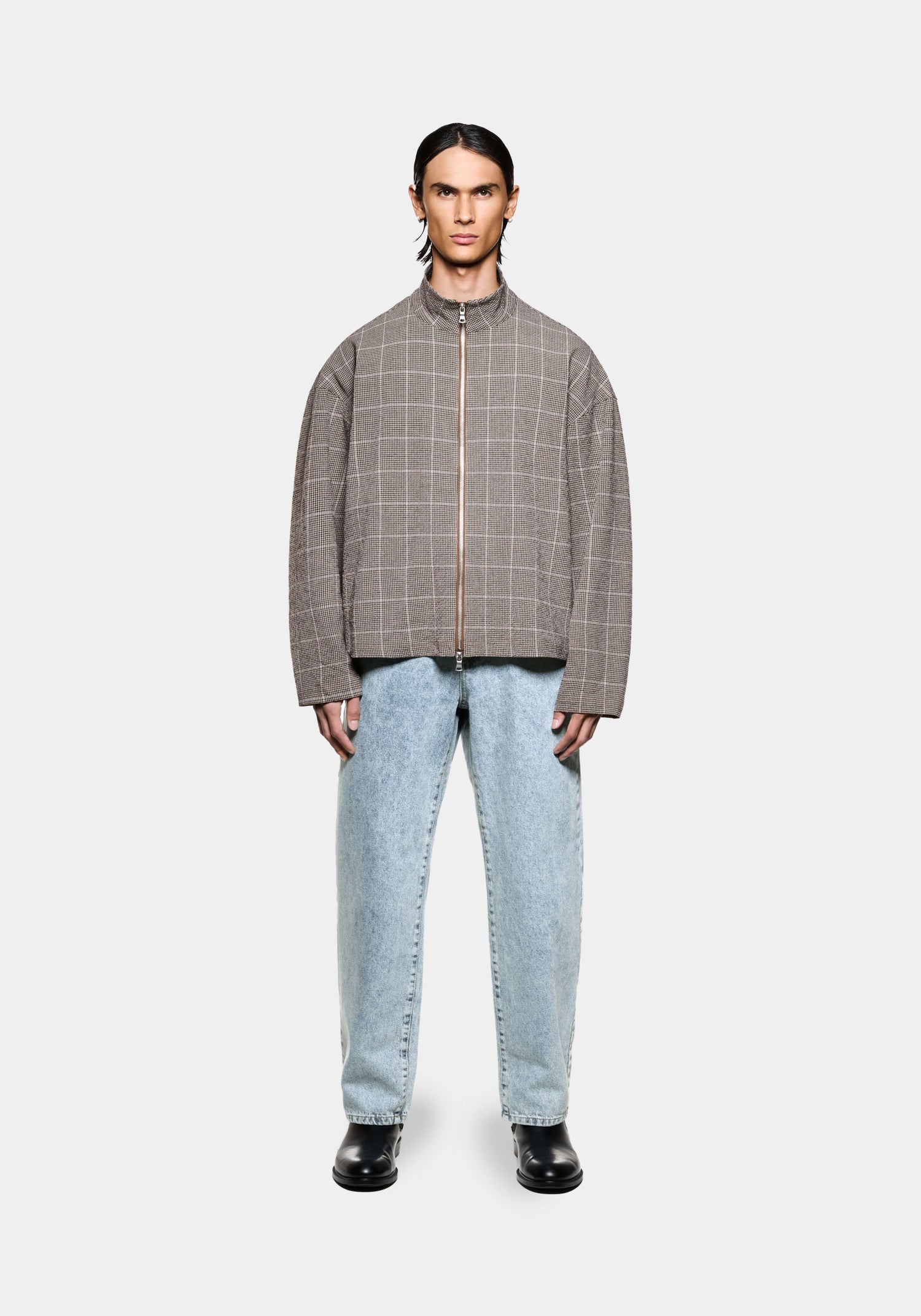 MKI SEERSUCKER CHECK TRACK JACKET