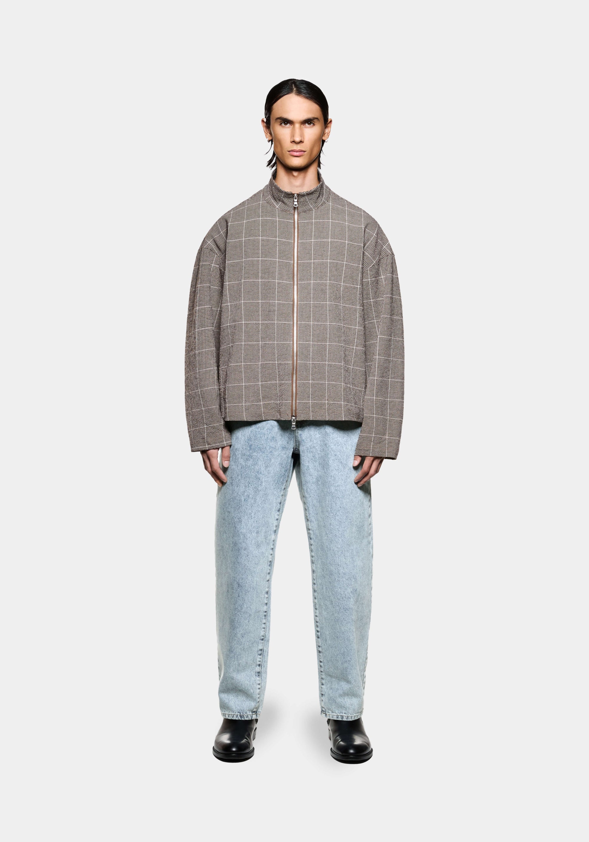 MKI SEERSUCKER CHECK TRACK JACKET