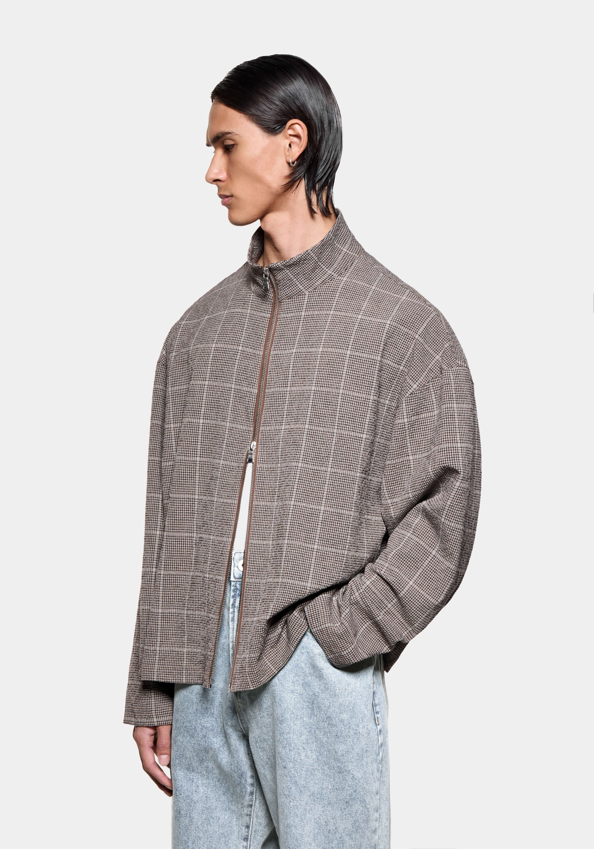 MKI SEERSUCKER CHECK TRACK JACKET