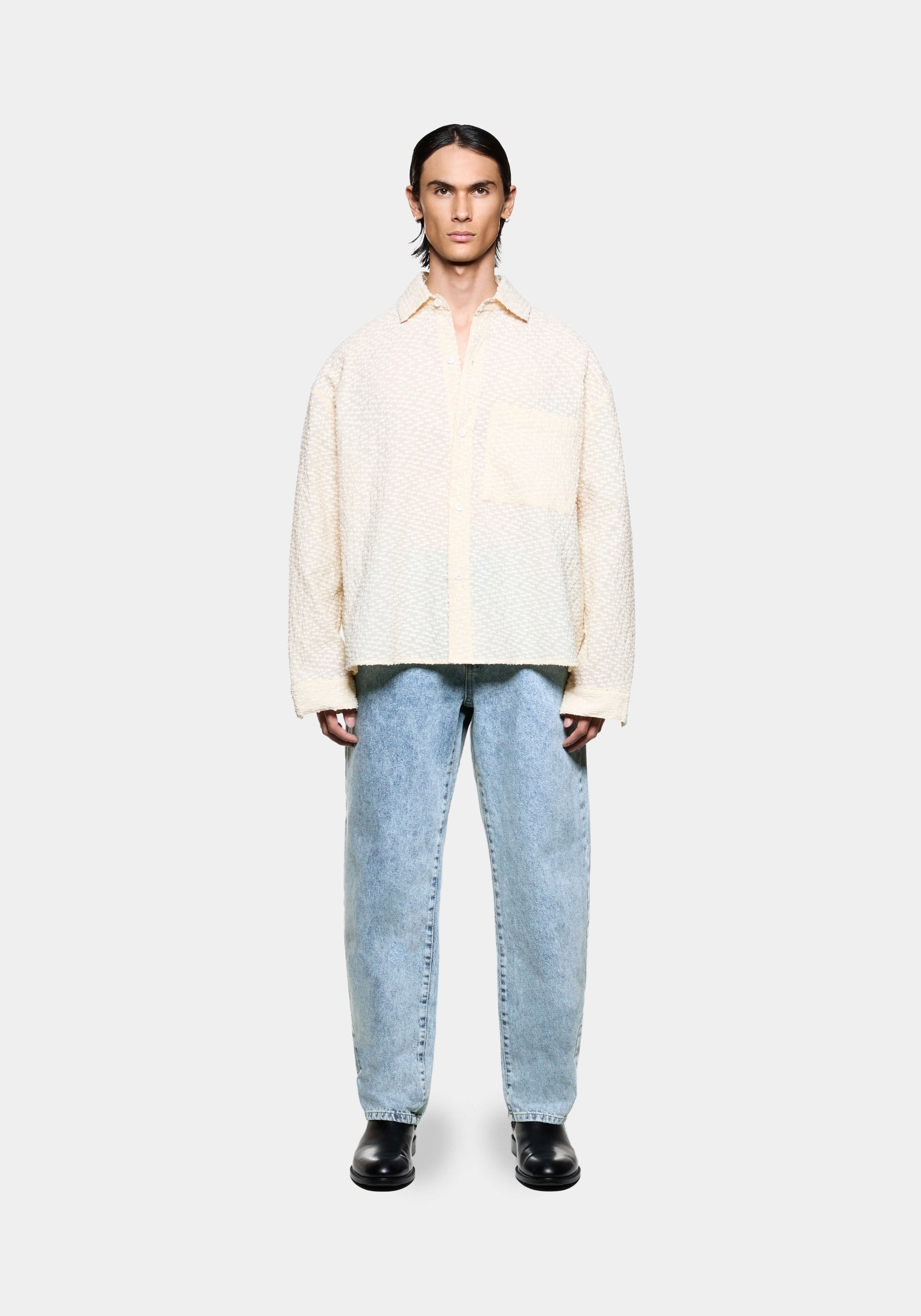 MKI RIBBON JACQUARD BOX DRESS SHIRT