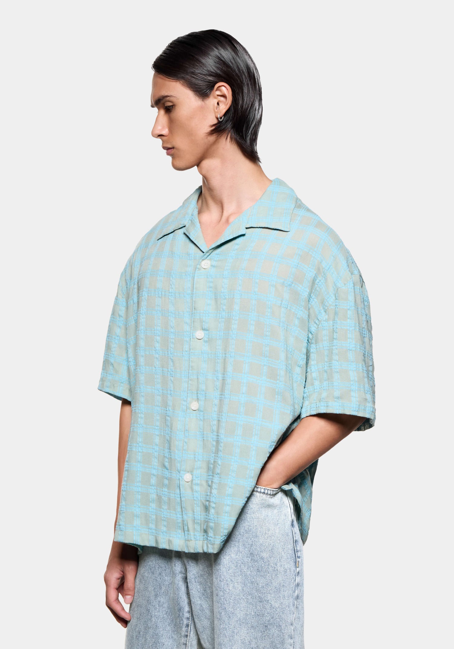MKI GRID CHECK VACATION SHIRT