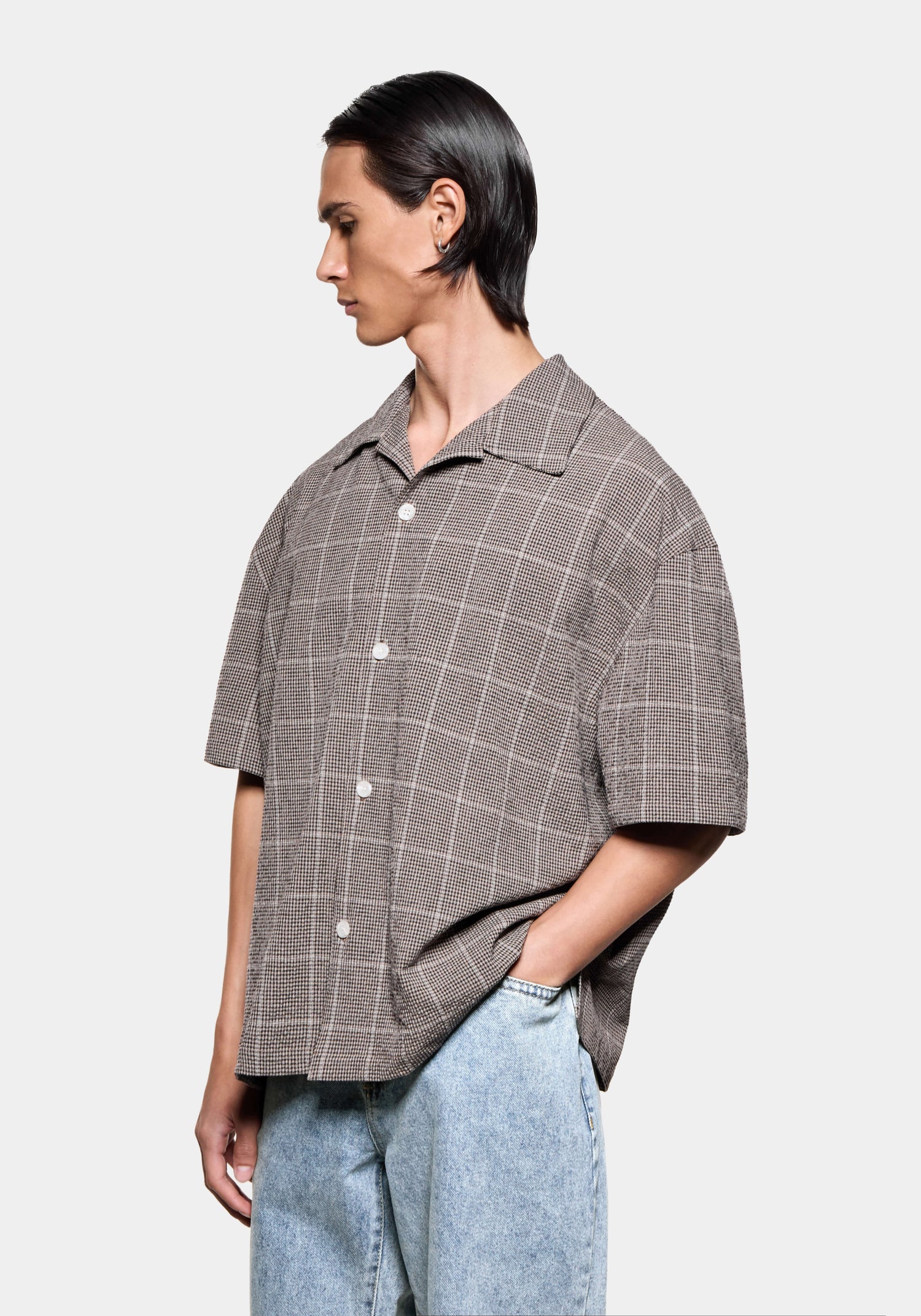 MKI SEERSUCKER CHECK VACATION SHIRT