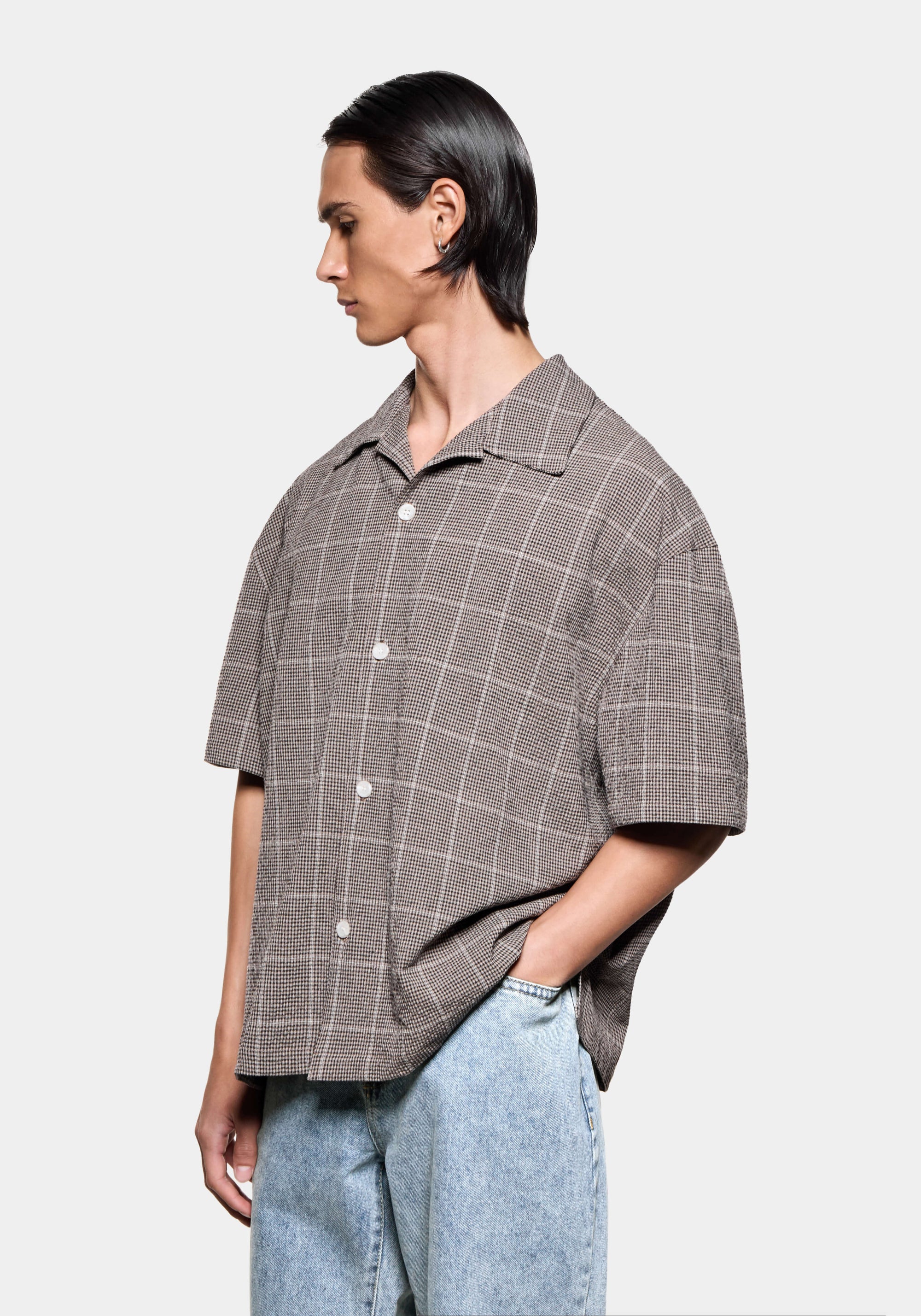 MKI SEERSUCKER CHECK VACATION SHIRT
