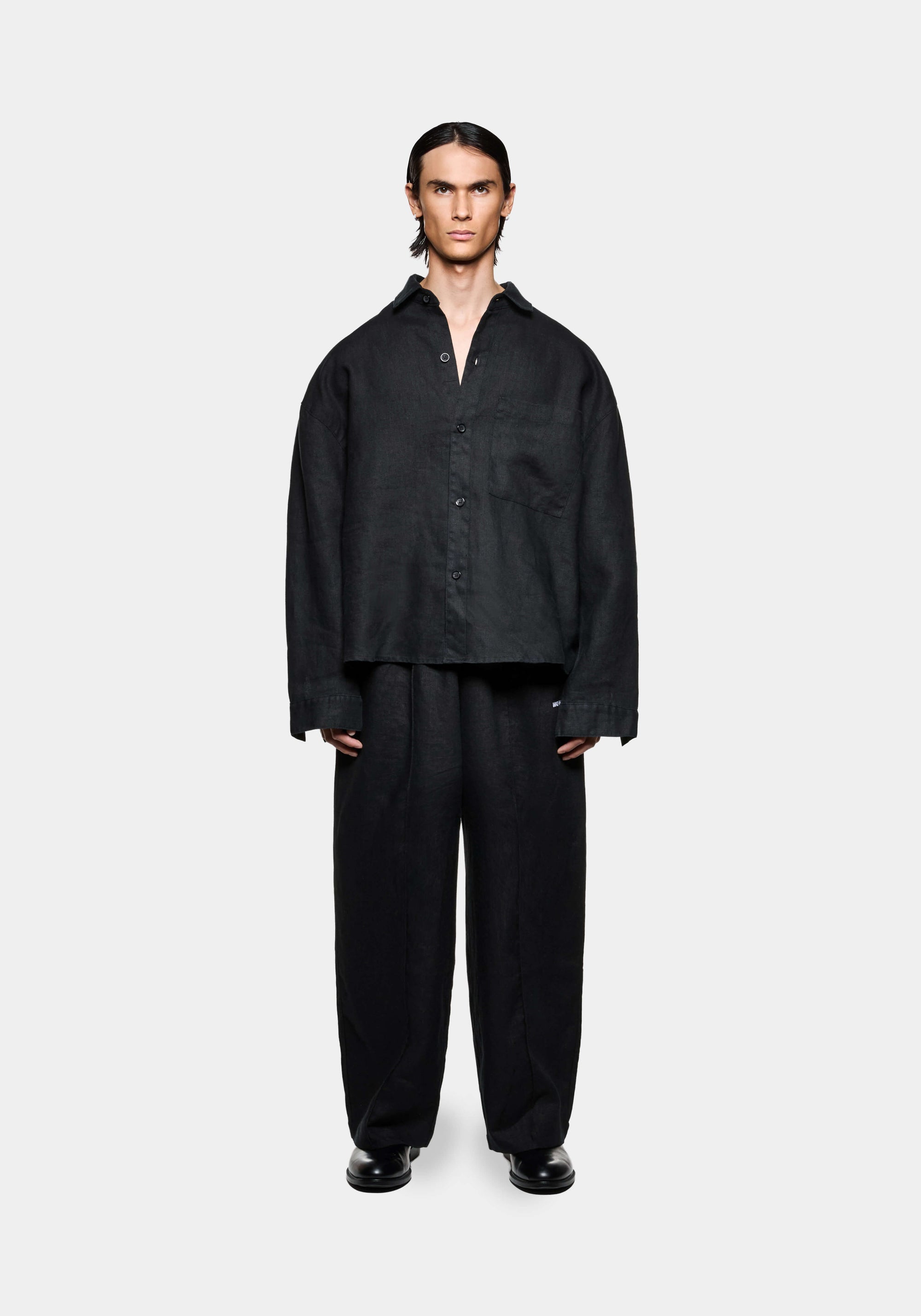 MKI LINEN BOX DRESS SHIRT