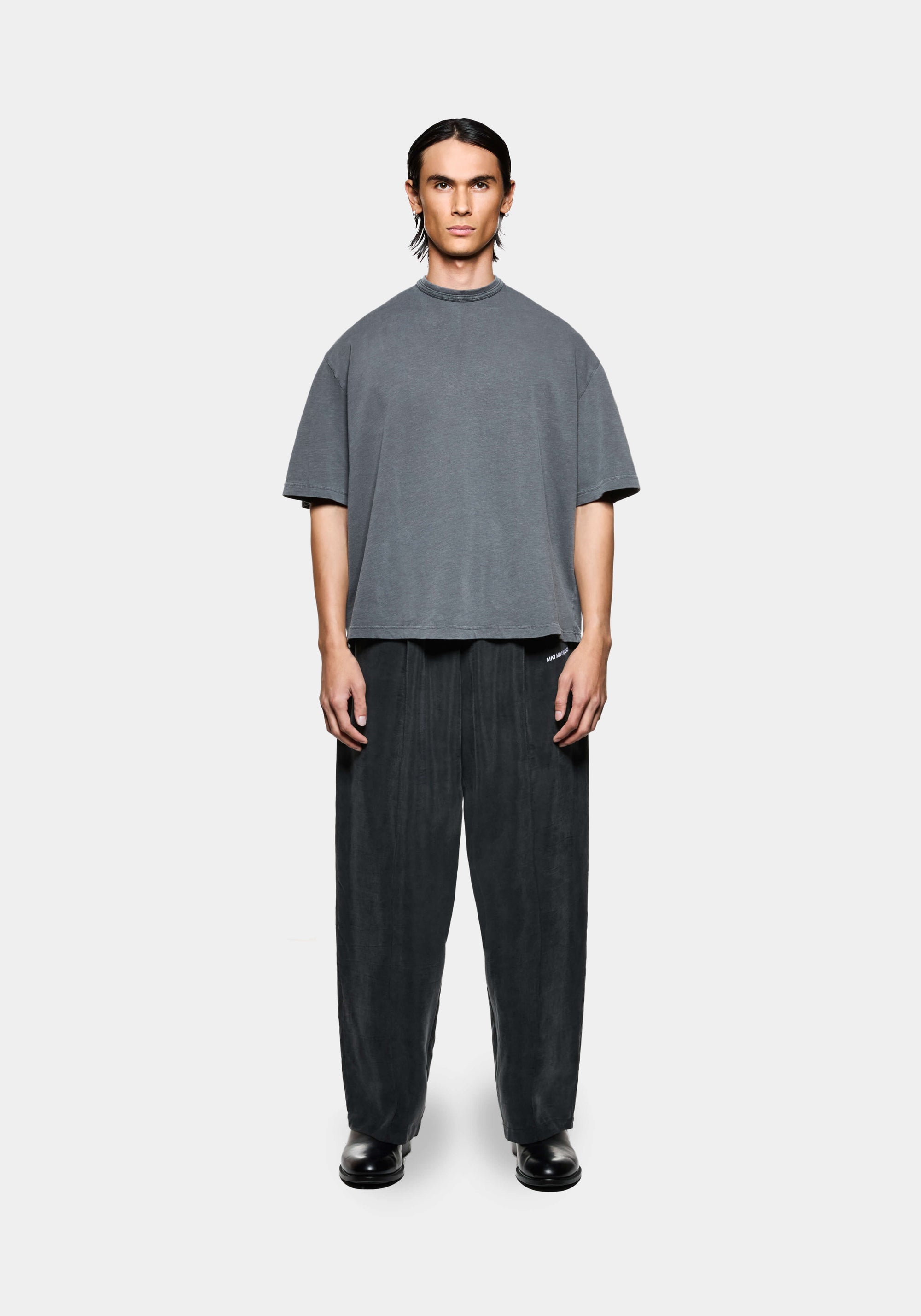 MKI RIBBED CUPRO WIDE LEG PANTS