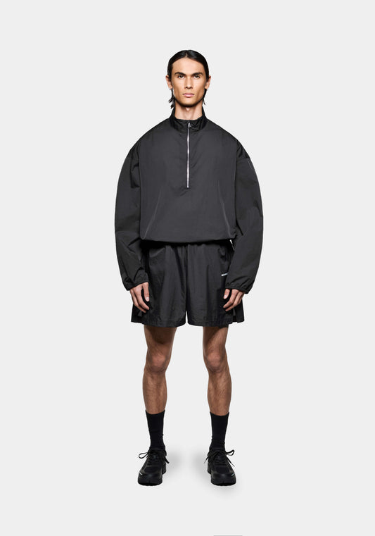 Men’s black hyperlight quarter zip with breathable back vent and lightweight performance fit