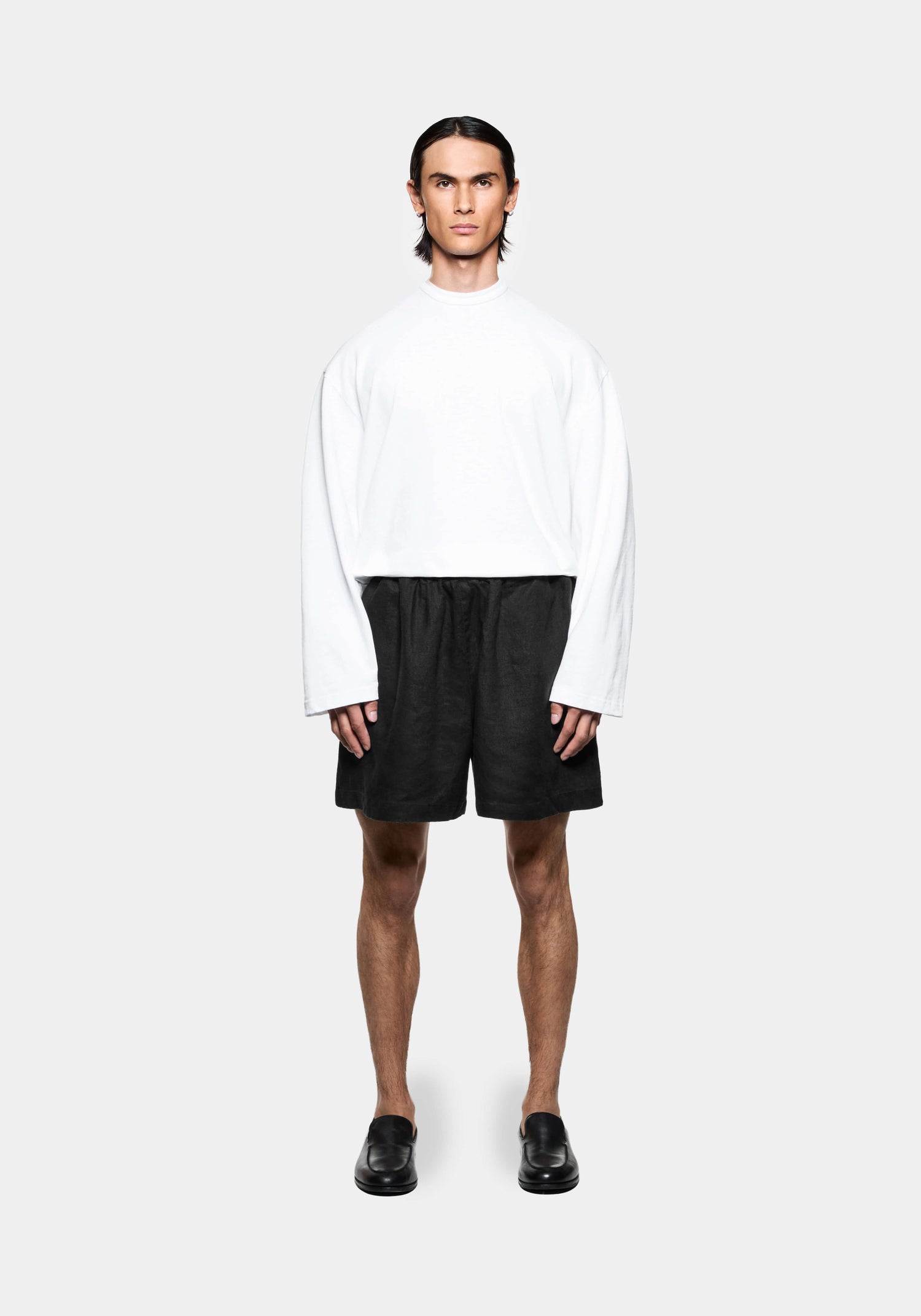 MKI LINEN WIDE LEG SHORTS