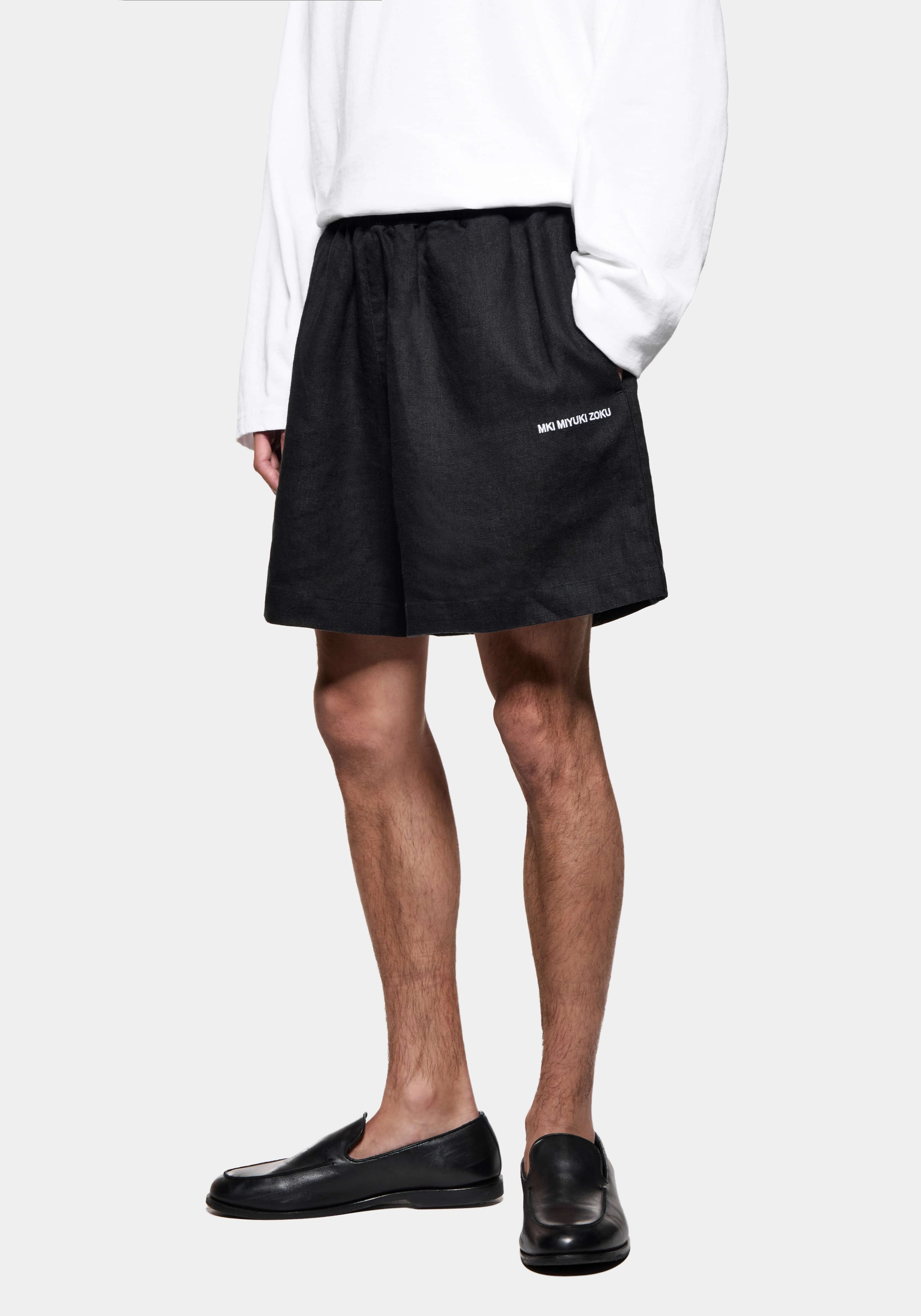 MKI LINEN WIDE LEG SHORTS