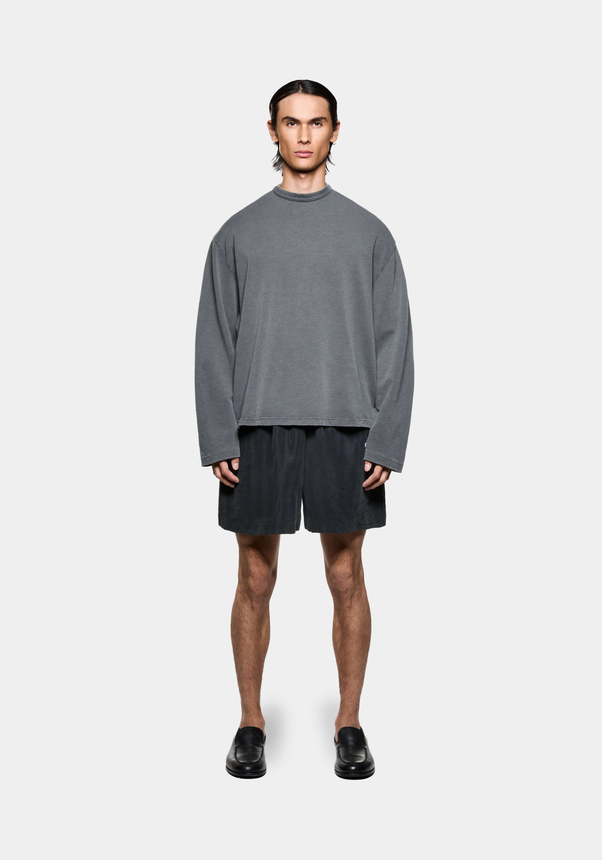 MKI RIBBED CUPRO WIDE LEG SHORTS