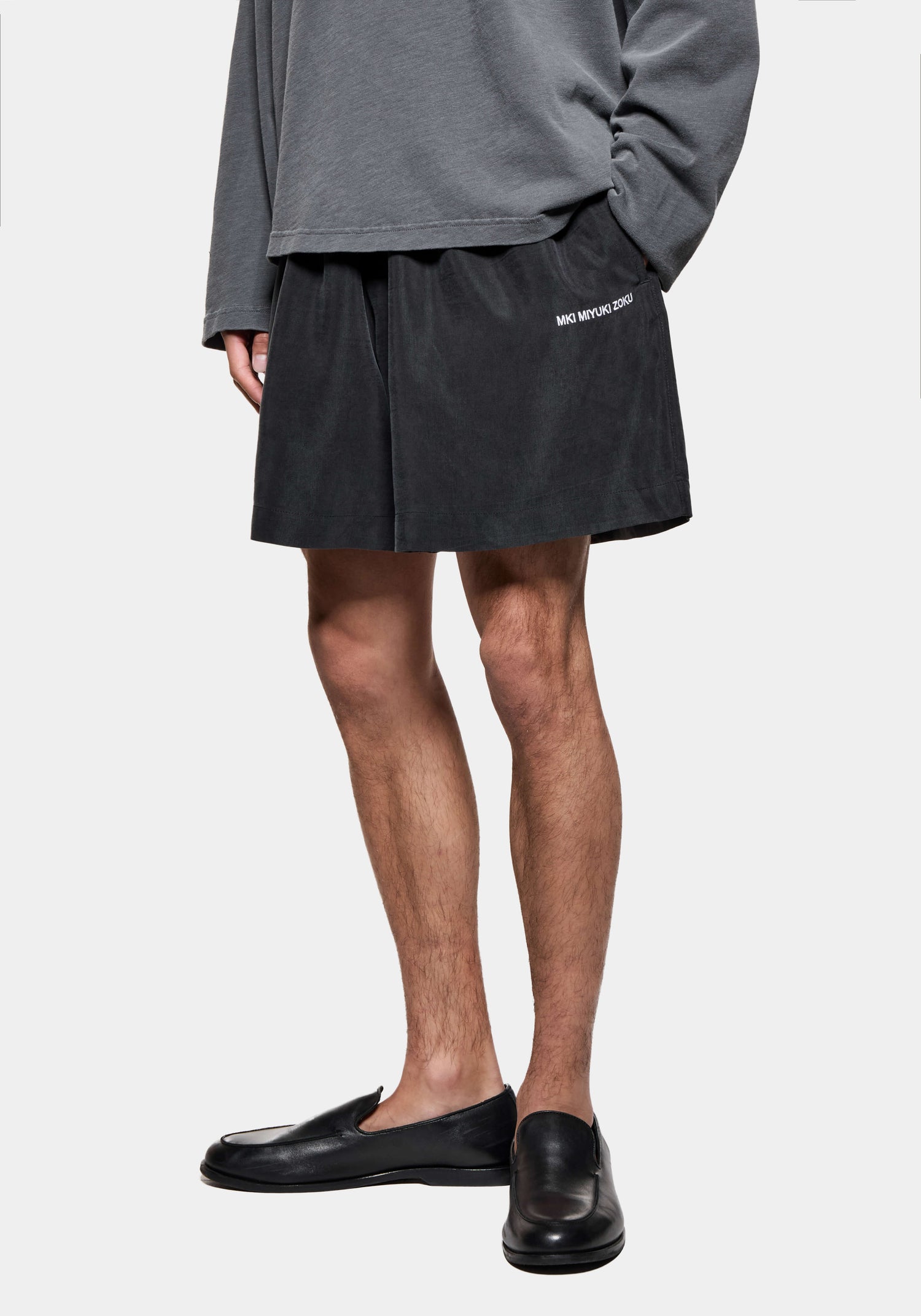 MKI RIBBED CUPRO WIDE LEG SHORTS