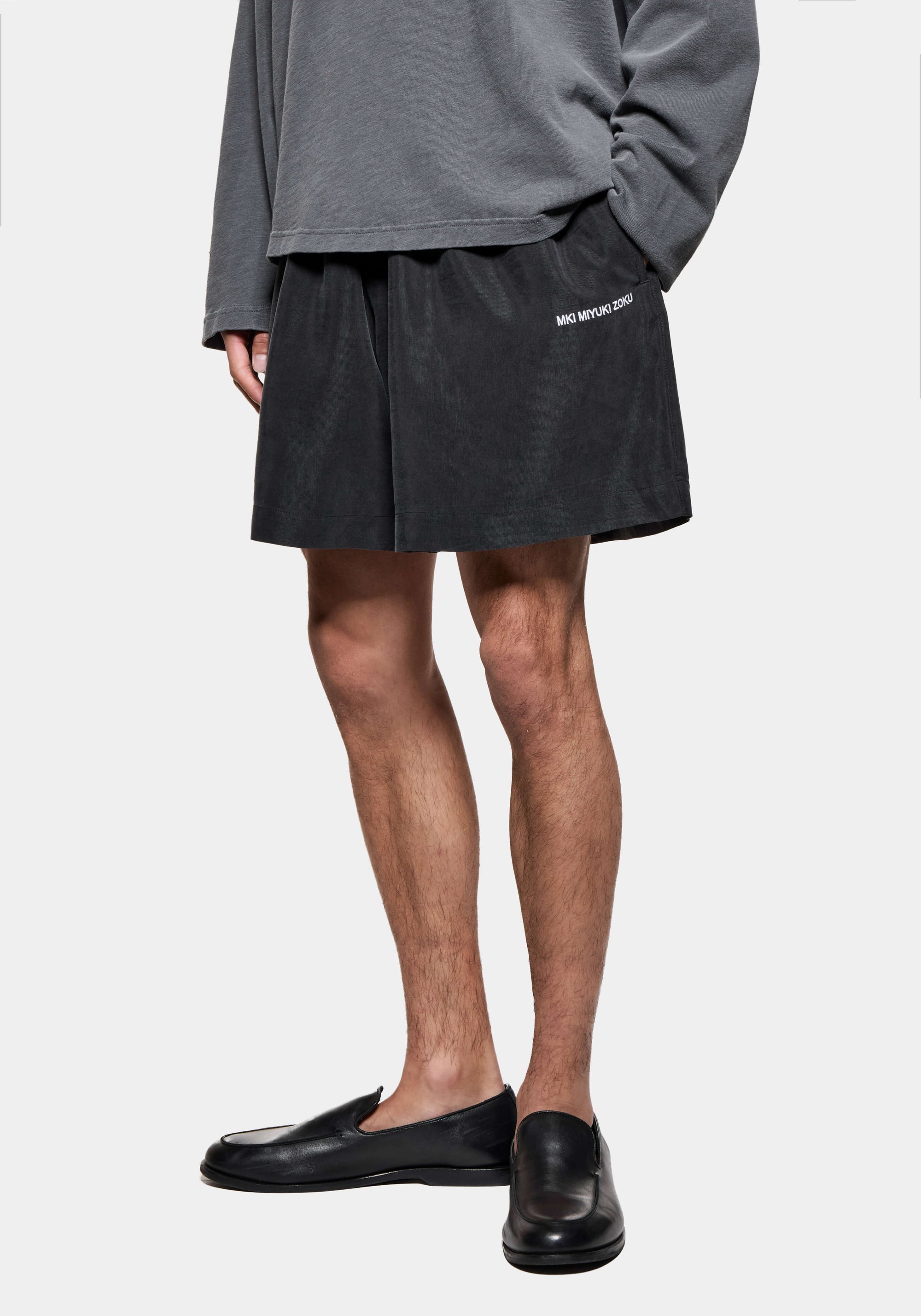 MKI RIBBED CUPRO WIDE LEG SHORTS