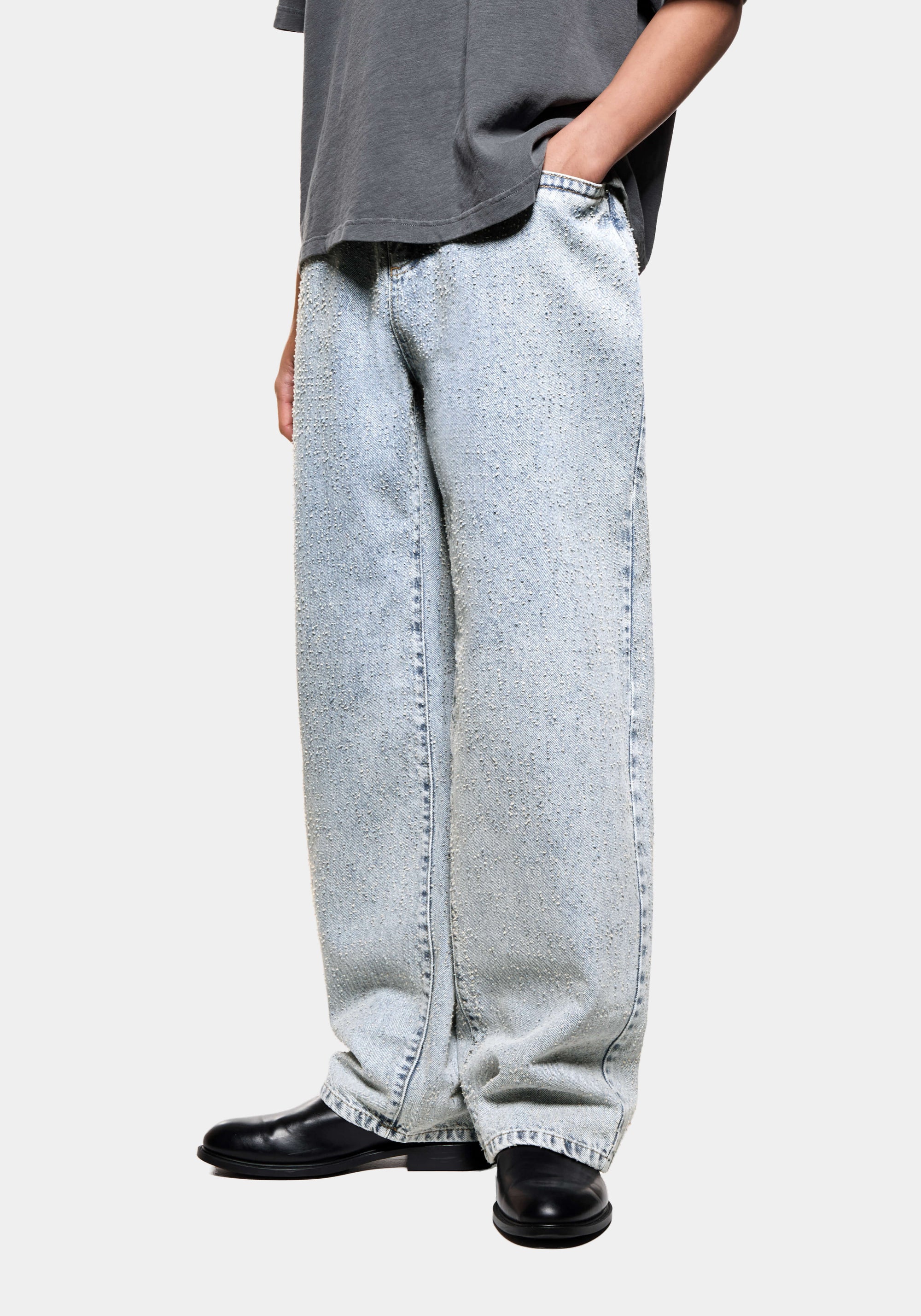 MKI TWISTED WEAVE WIDE LEG JEANS