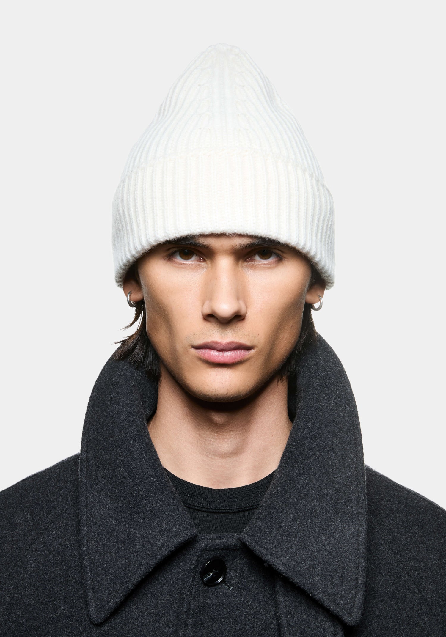 MKI CASHMERE RIBBED BEANIE