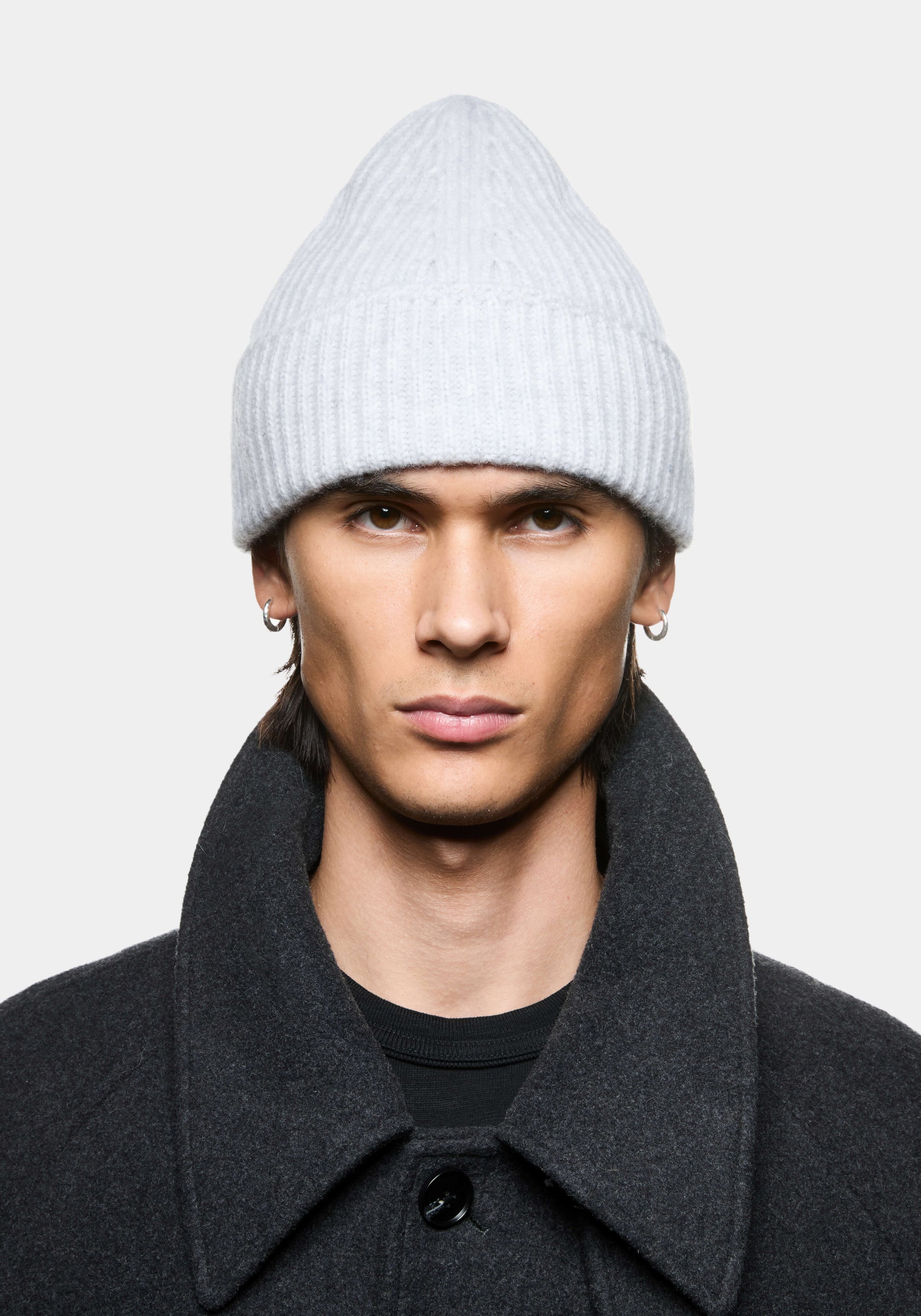 MKI CASHMERE RIBBED BEANIE