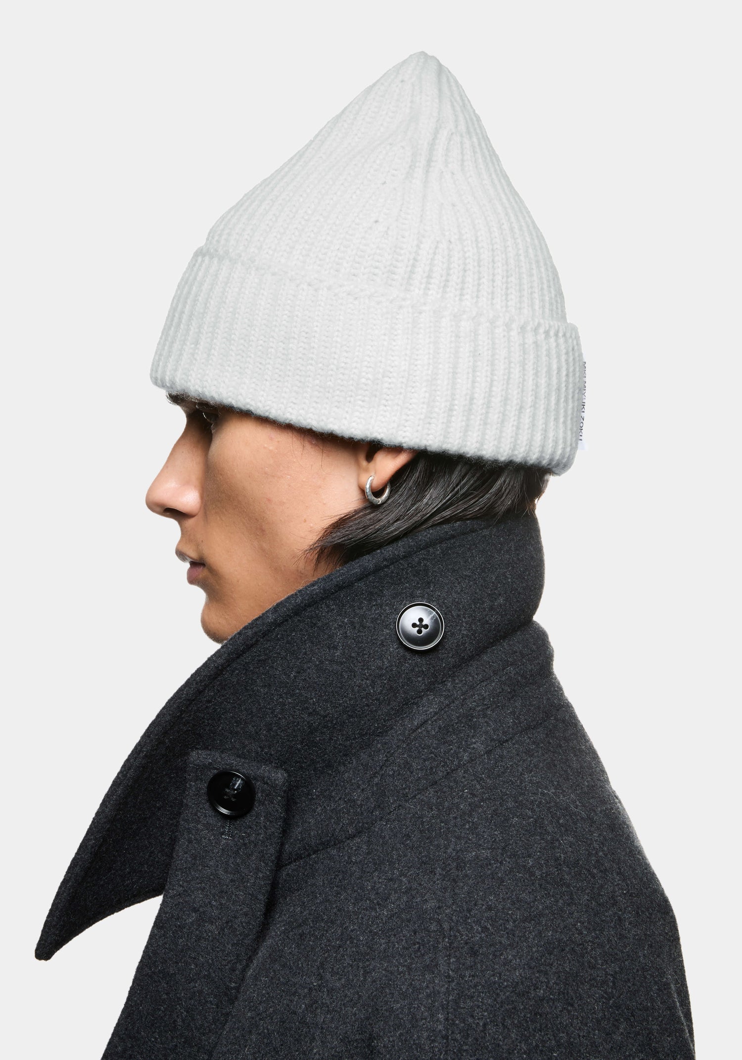 MKI CASHMERE RIBBED BEANIE
