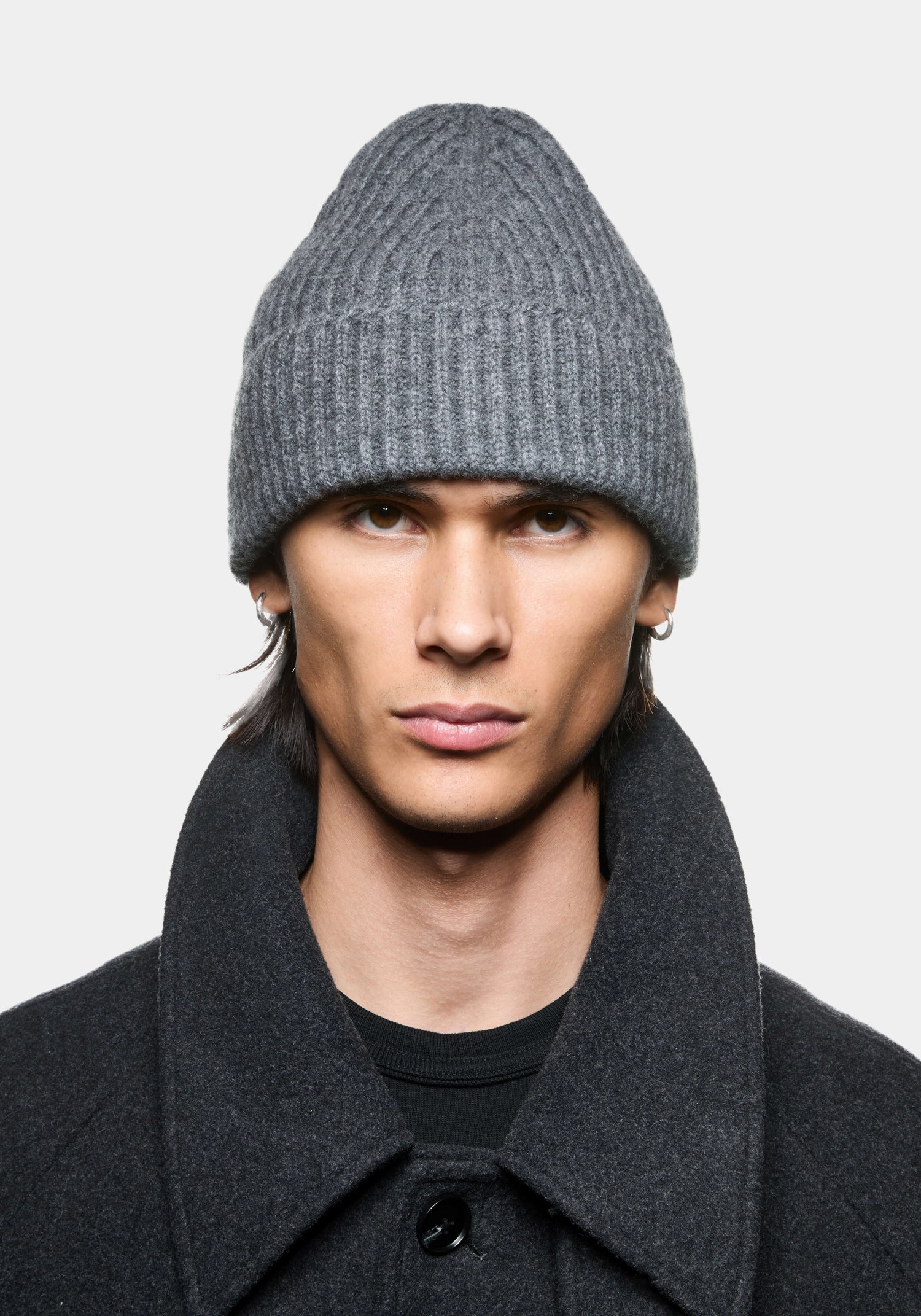 MKI CASHMERE RIBBED BEANIE