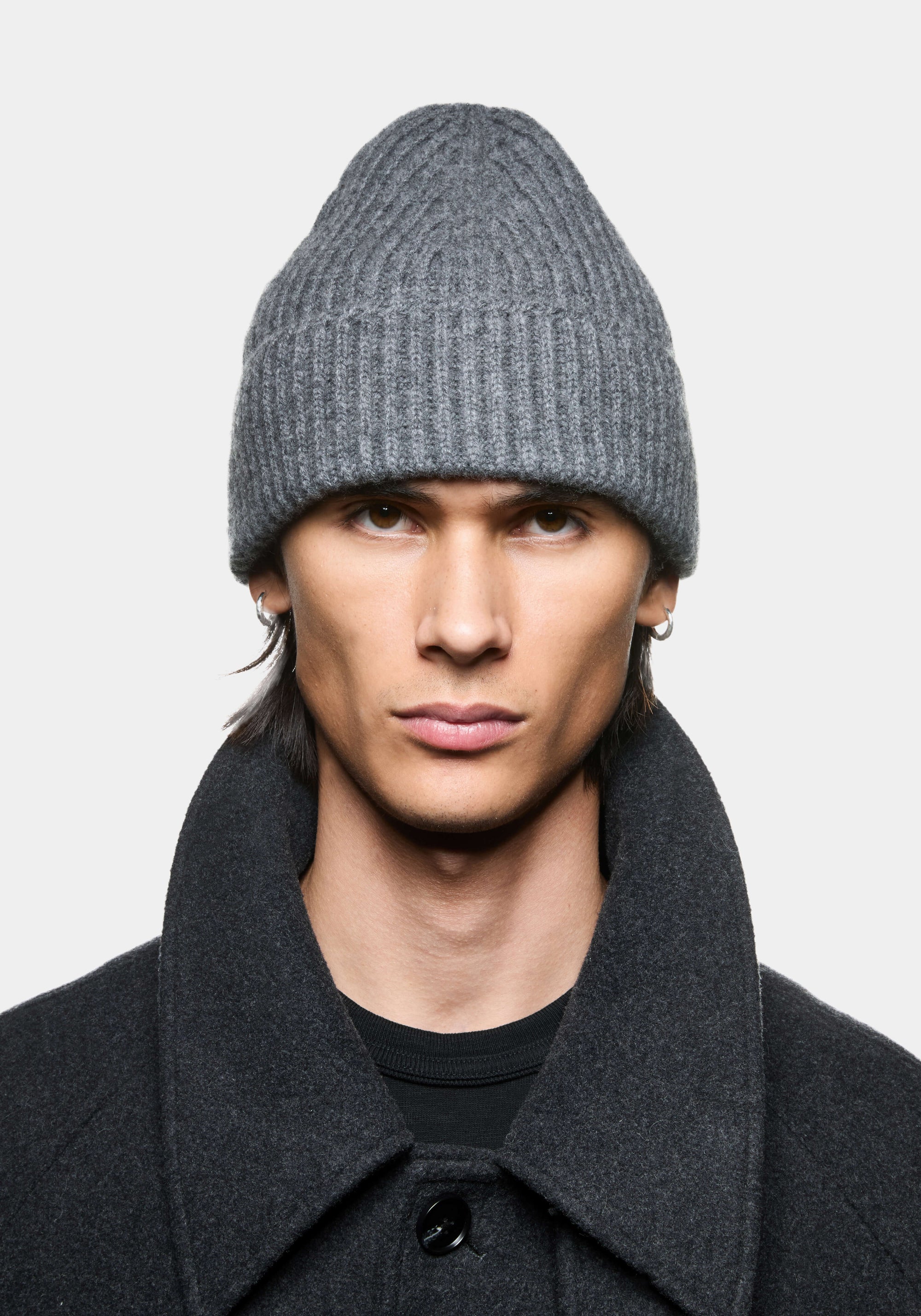 MKI CASHMERE RIBBED BEANIE