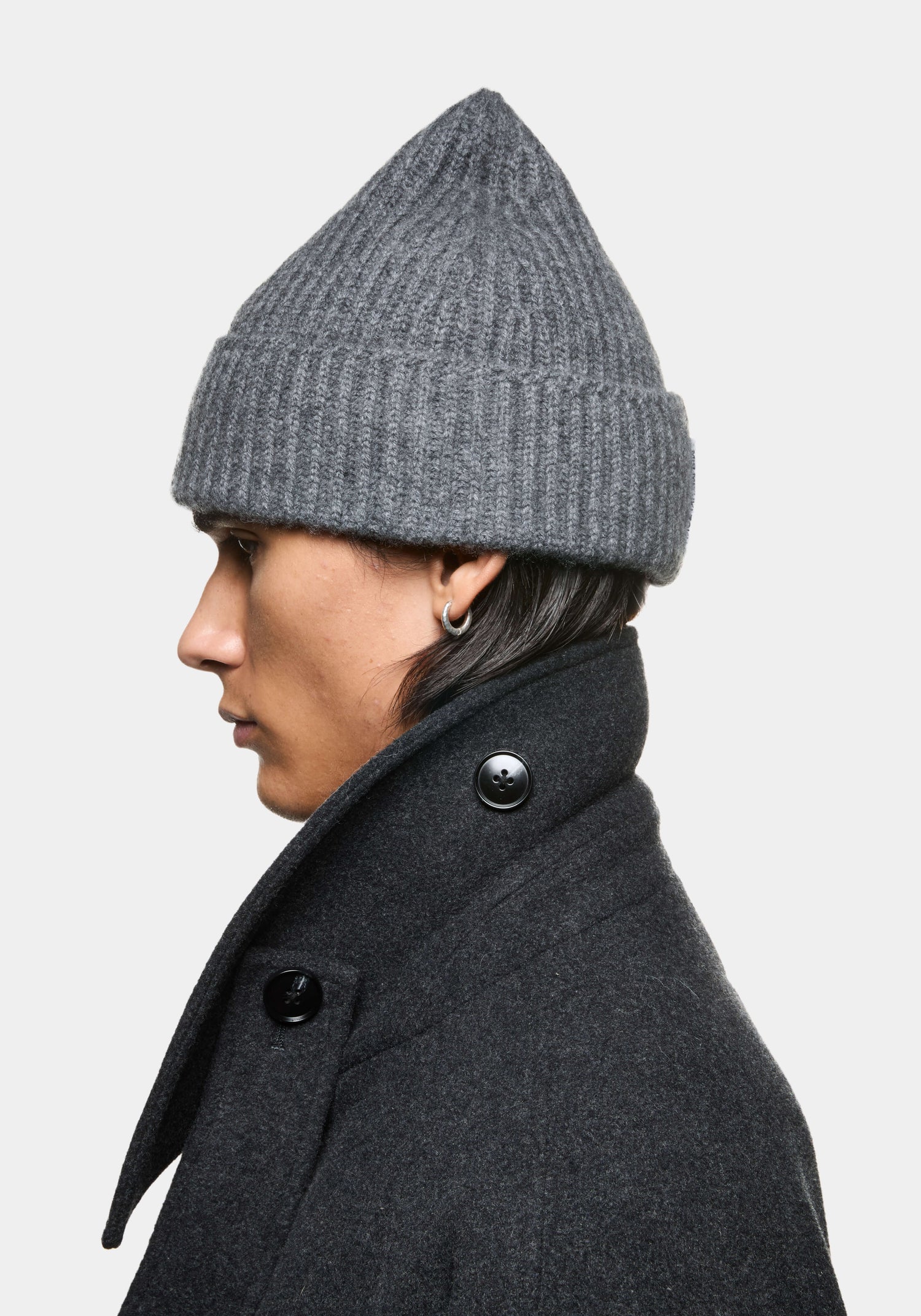 MKI CASHMERE RIBBED BEANIE