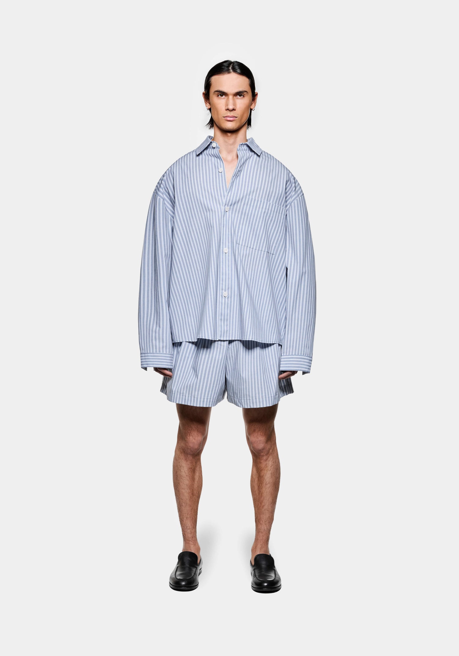 MKI POPLIN STRIPE BOX DRESS SHIRT
