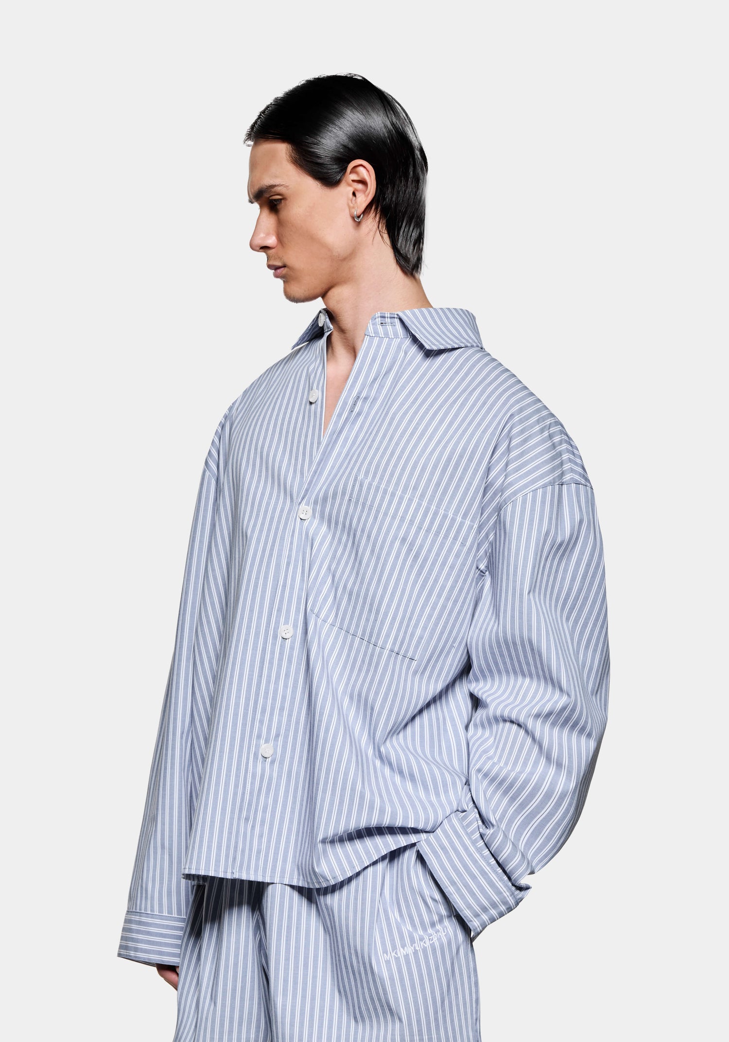 MKI POPLIN STRIPE BOX DRESS SHIRT