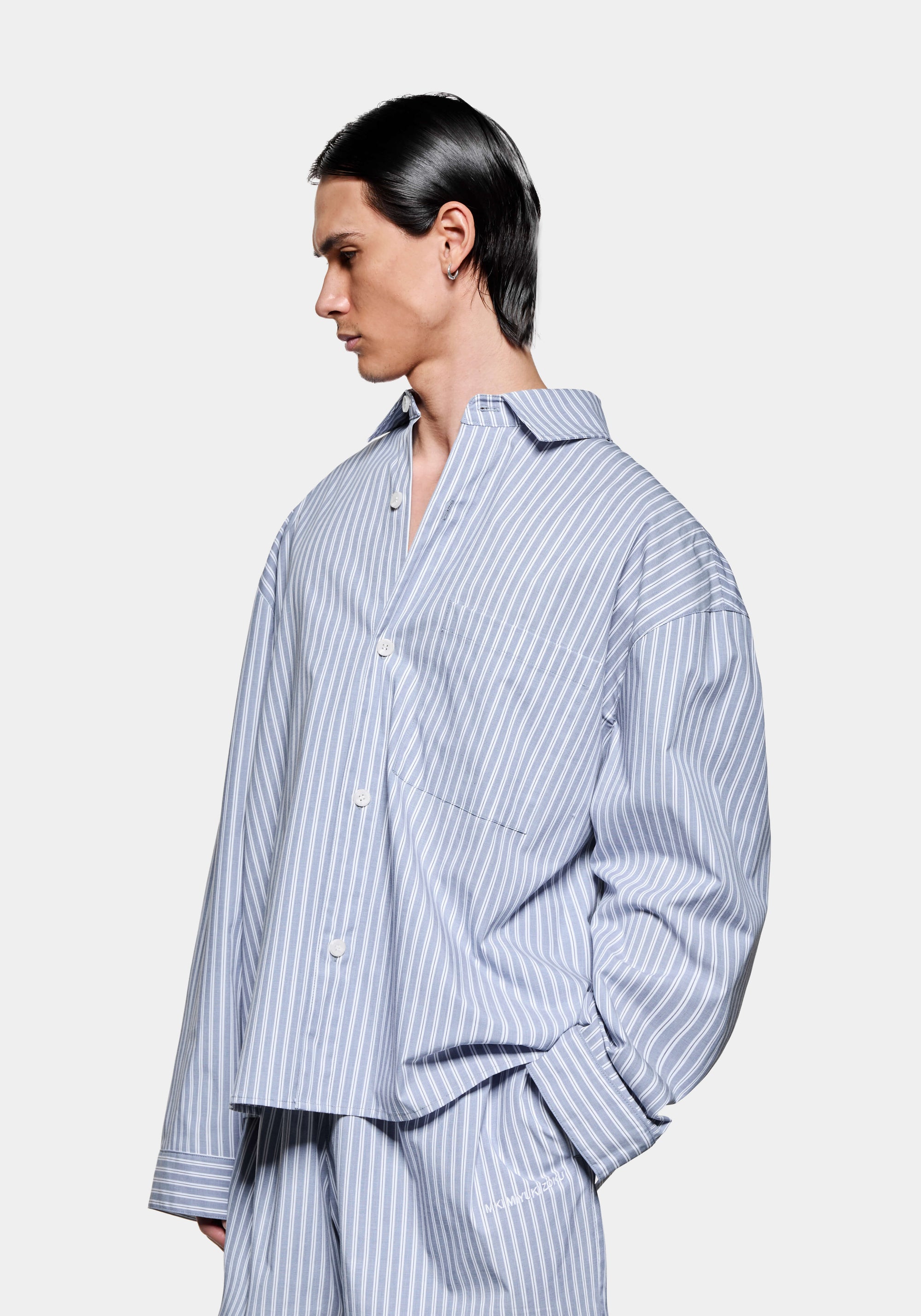 MKI POPLIN STRIPE BOX DRESS SHIRT