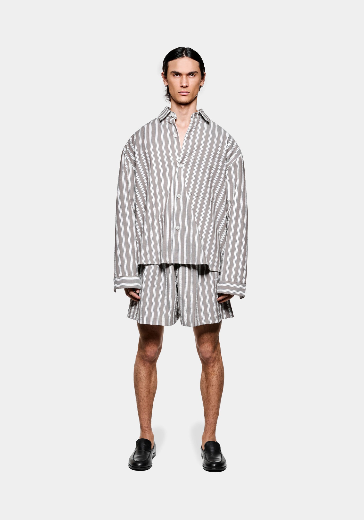 MKI SEERSUCKER STRIPE BOX DRESS SHIRT