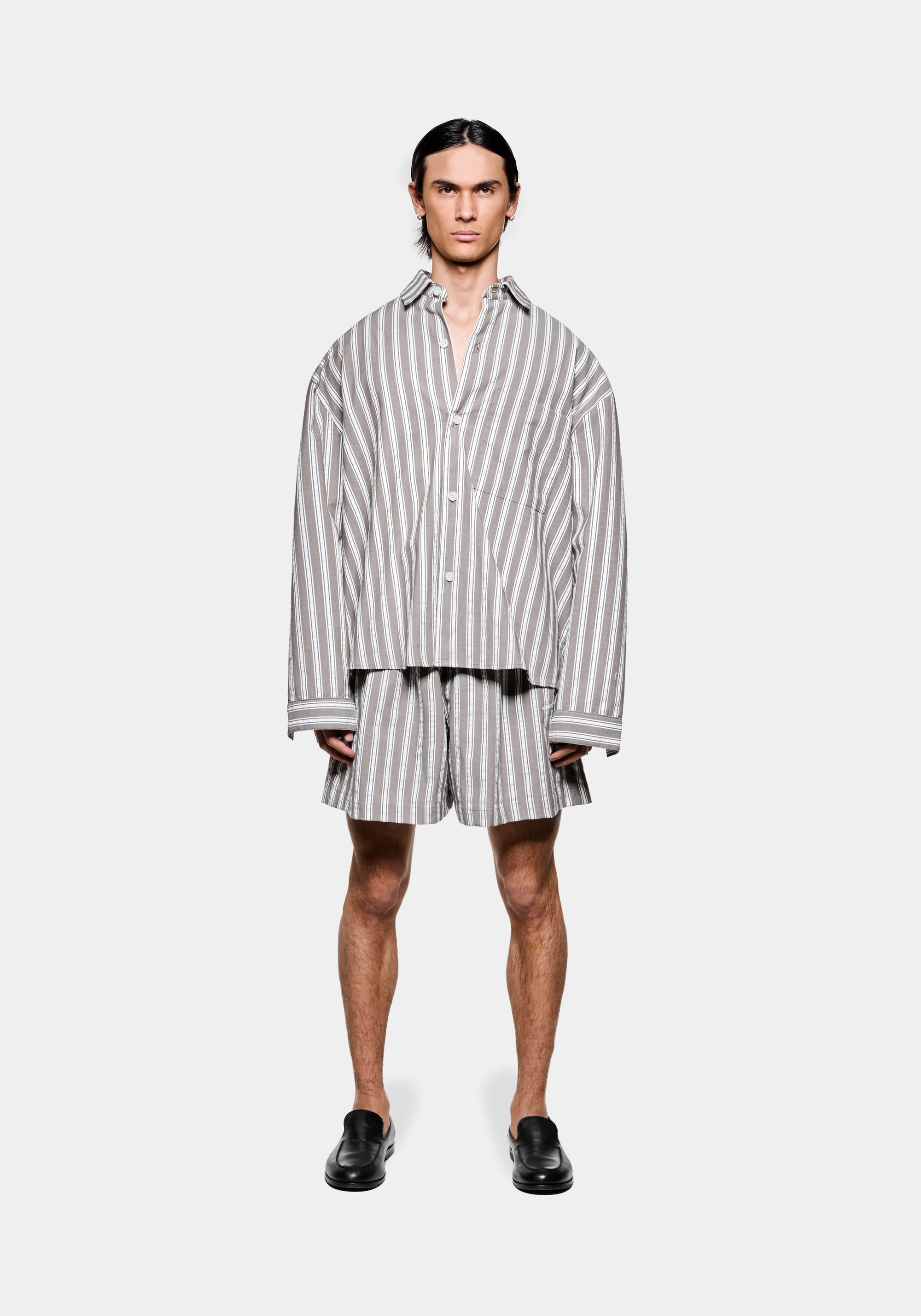 MKI SEERSUCKER STRIPE BOX DRESS SHIRT