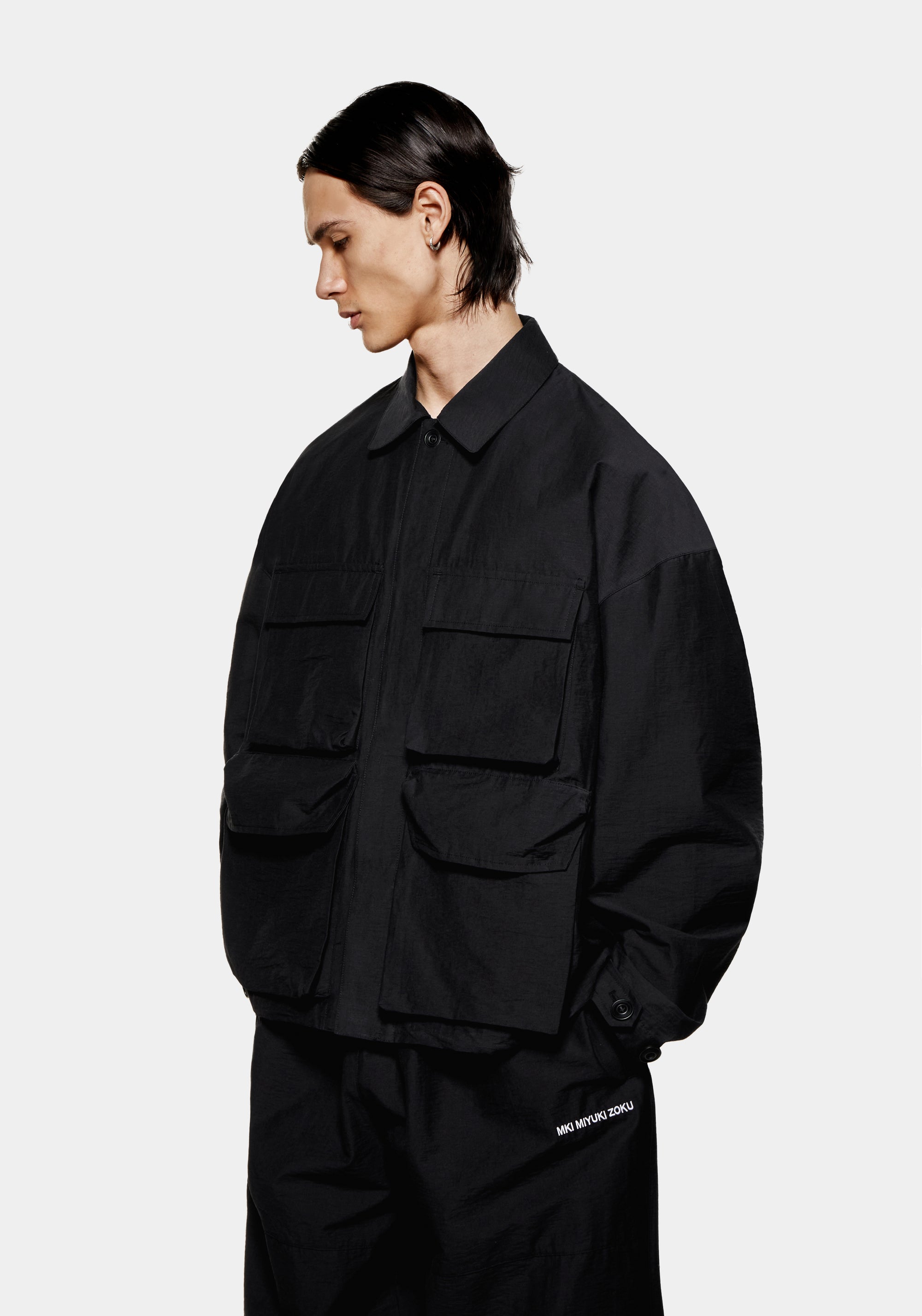MKI WASHED COTTON NYLON BOX OVERSHIRT
