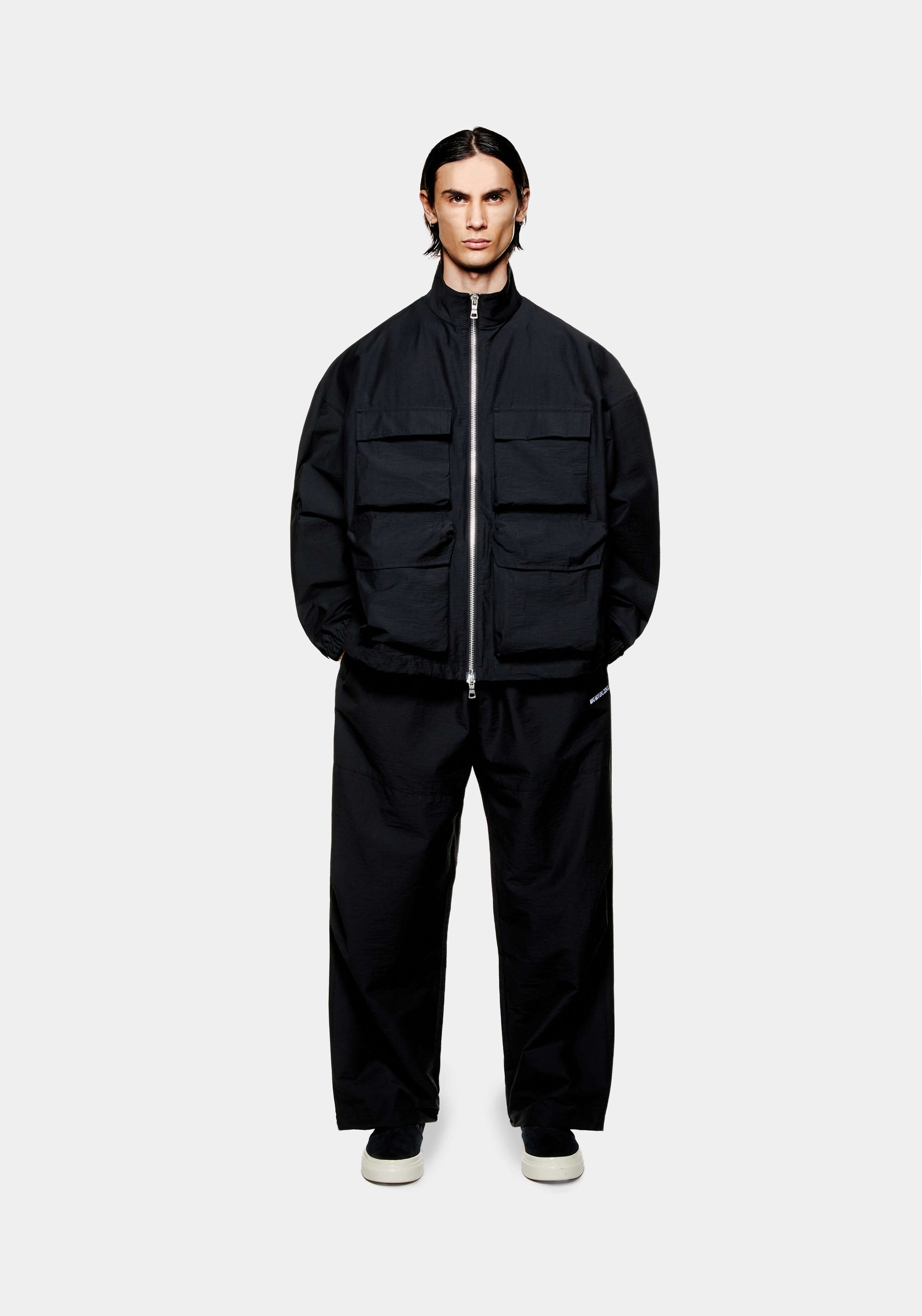 MKI WASHED COTTON NYLON TRACK JACKET