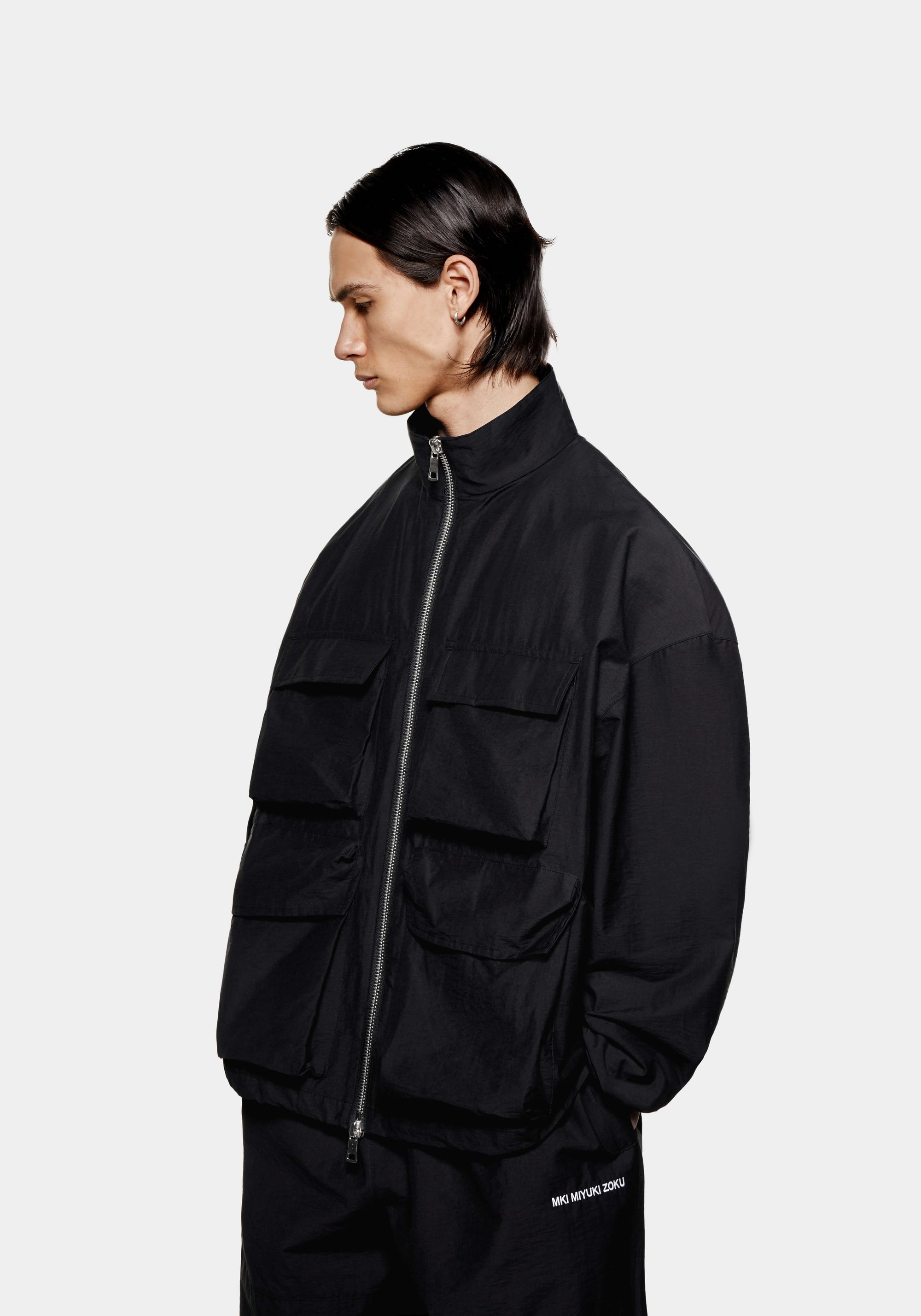 MKI WASHED COTTON NYLON TRACK JACKET